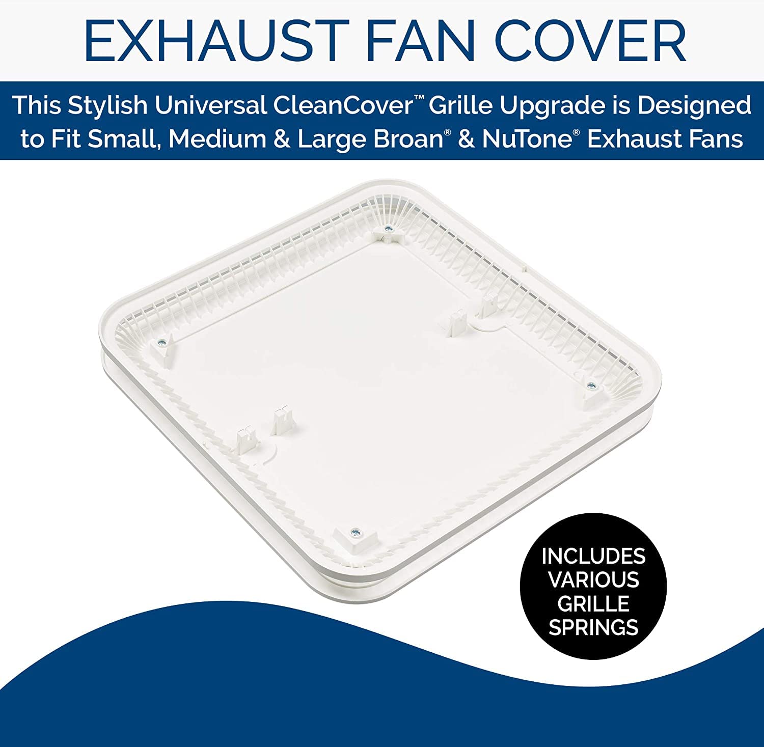 Broan Nutone Fg701 Universal Cleancover Bathroom Exhaust Upgrade Grille Cover, White