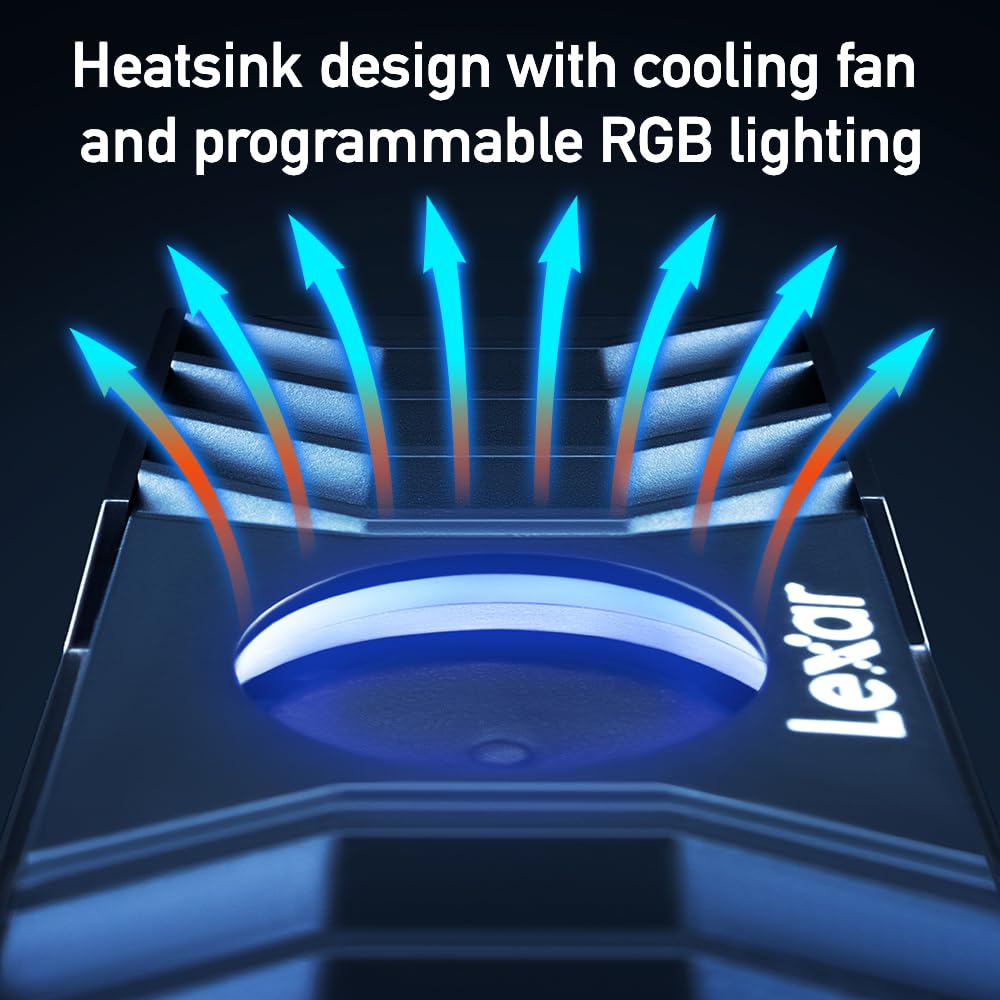 Lexar 2Tb Nm1090 W/Heatsink Ssd Pcie Gen5X4 Nvme M.2 2280 Internal Solid State Drive, Up To 12,000/11,000 Mb/S Read/Write, Gamin