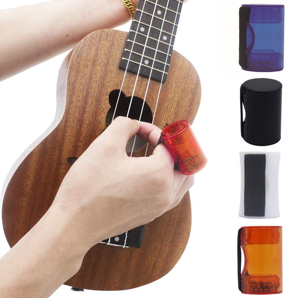 2Pcs Guitar Ukulele Sand Shaker Hammer Rhythm Ring Fun Finger Bell Mandolin Banjo Fluorescent Green Abs Handbells Drum Tap Keybo