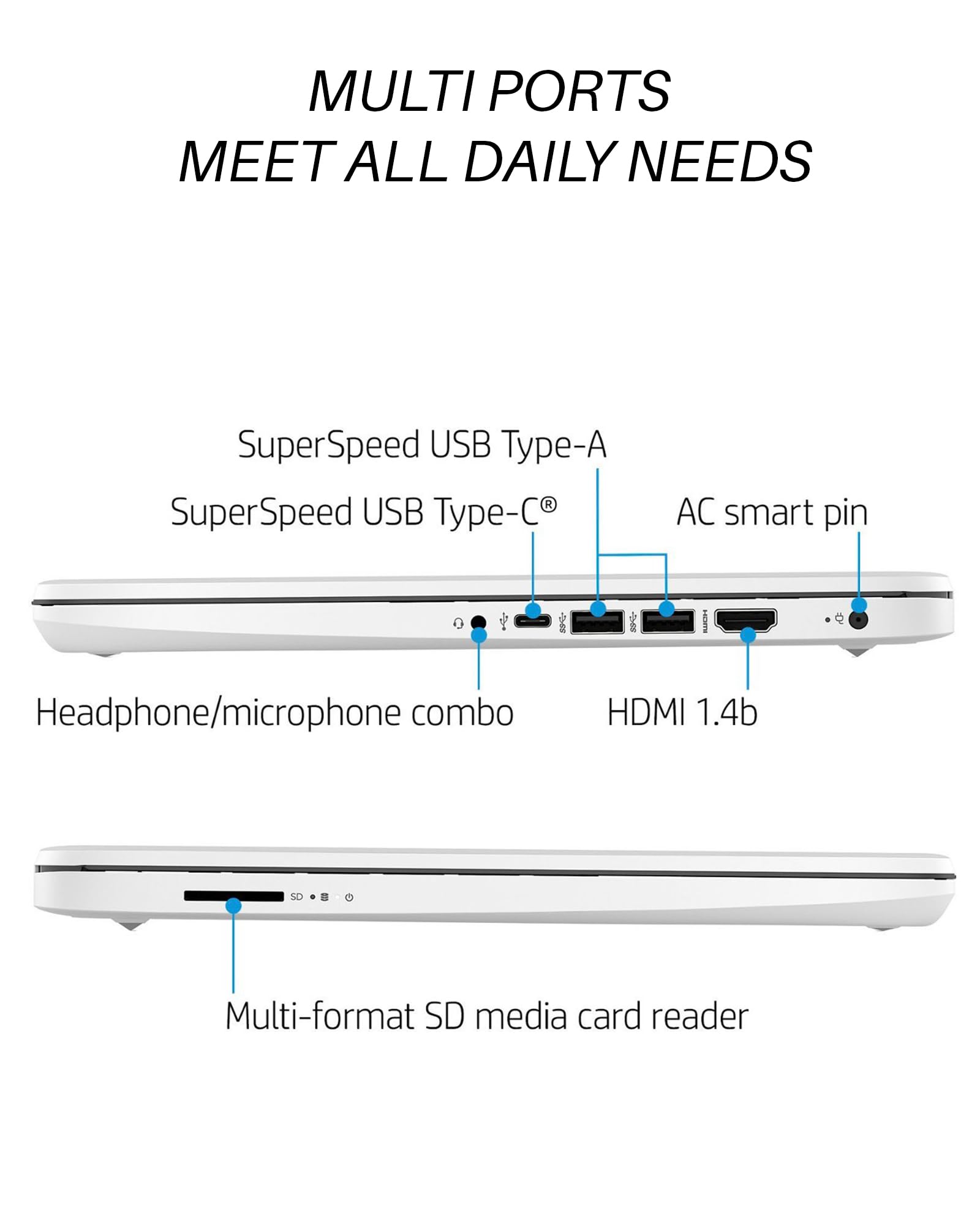 Hp 14 Inch Laptop Computer, Intel Quad Core N4120 Processor, 4Gb Ram, 128Gb Storage(64Gb Emmc+64Gb Micro Sd), Long Battery Life,