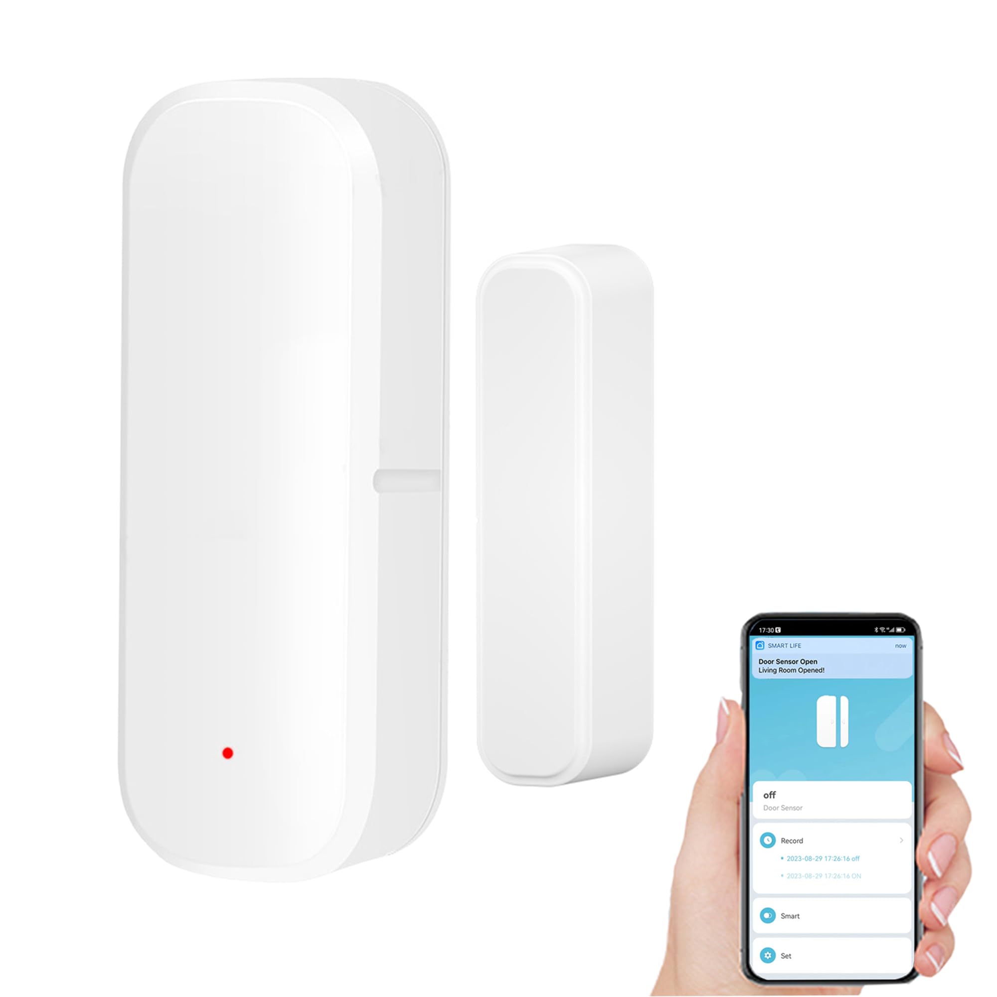 Smart Wifi Door Sensor: Wireless Window Sensor With App Notification Alert, Tuya Door Open Contact Sensor For Home Security, No