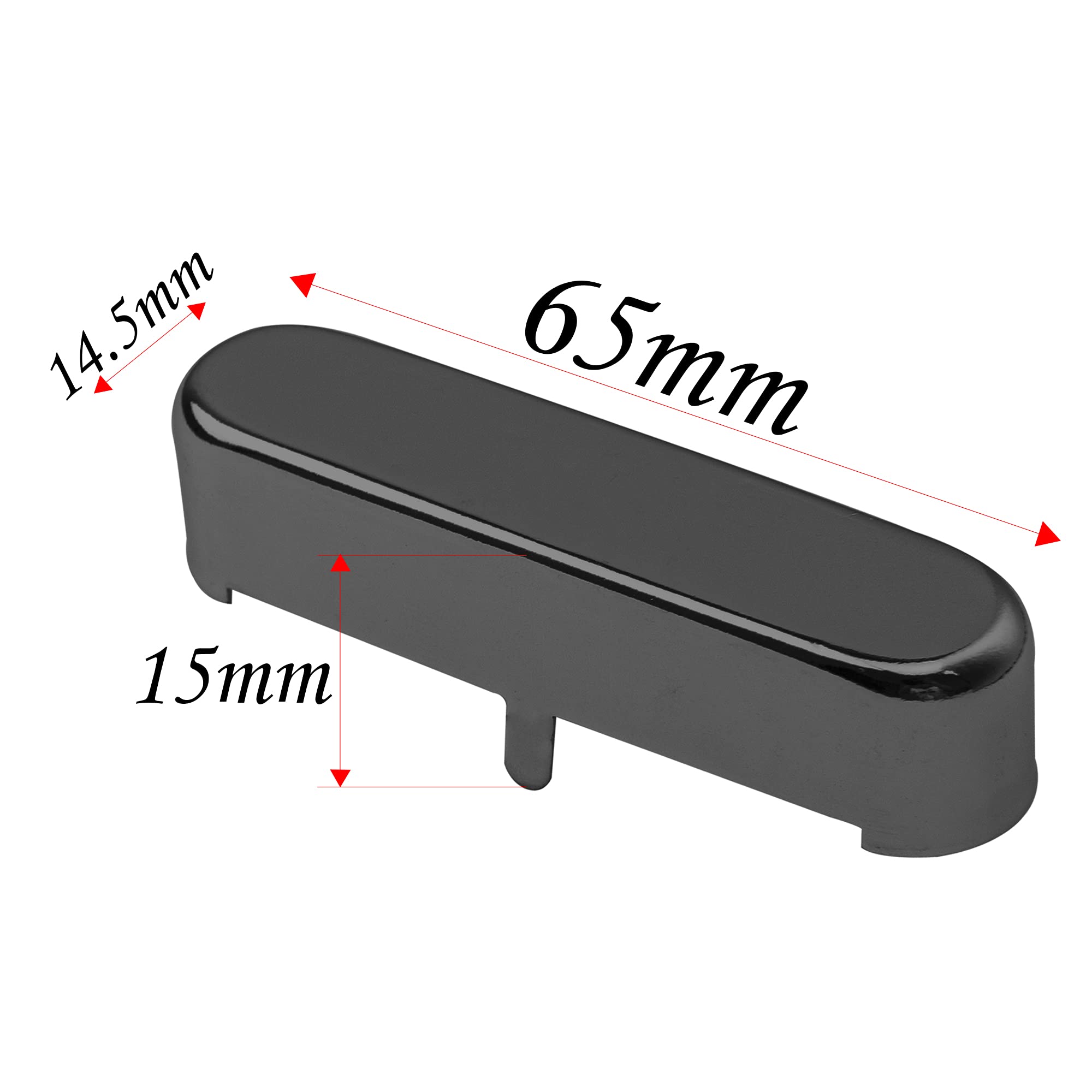 2Pcs Yootones Guitar Neck Pickup Cover Compatible With Tl Tele Telecaster Style Electric Guitar (Black)