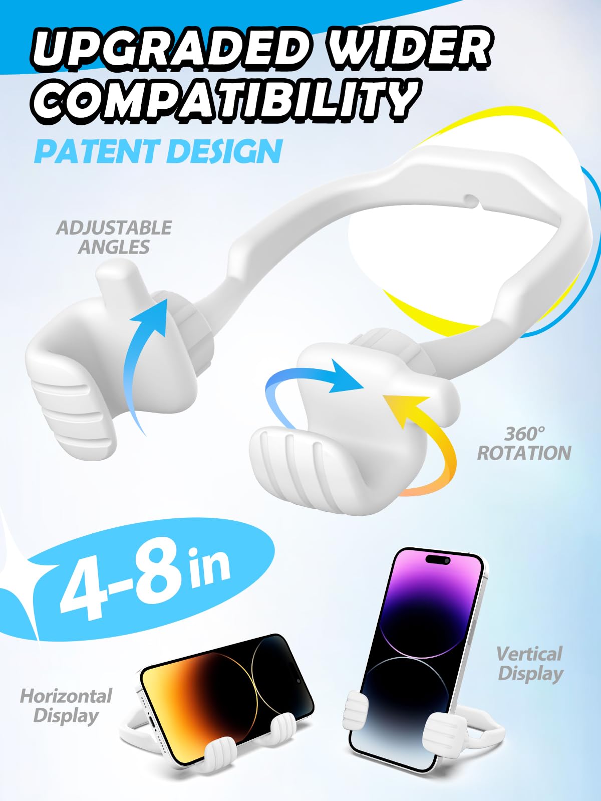 Caldever Stocking Stuffers For Men Women Teens Kids Gifts For Men Christmas: Thumbs Up Lazy Phone Stand Holder Funny Gadgets Tee