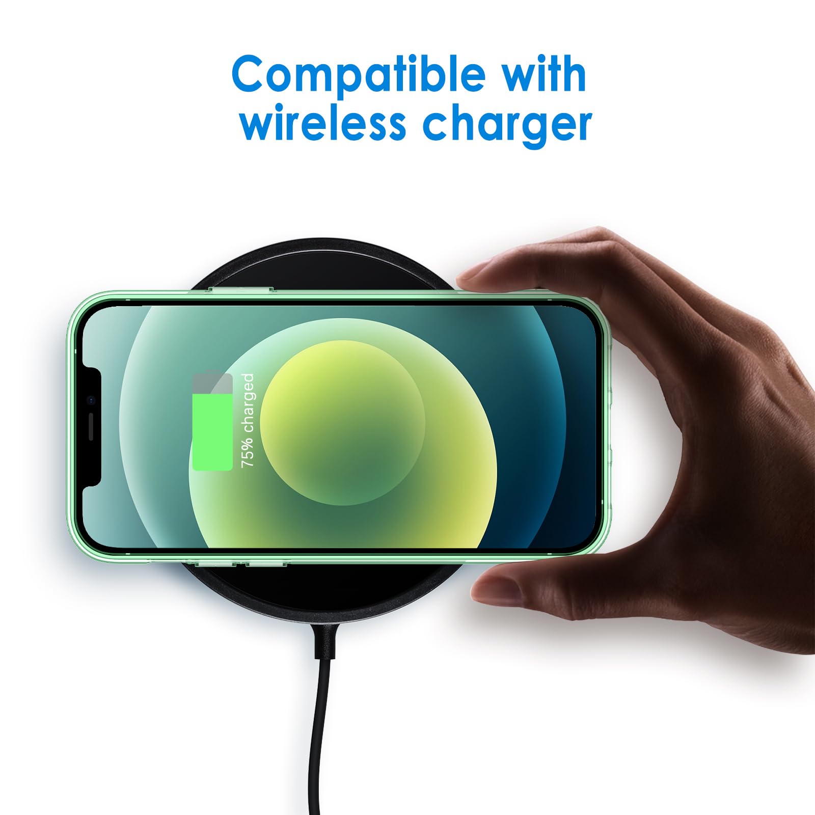 Jetech Case For Iphone 12 Mini 5.4 Inch, Non Yellowing Shockproof Phone Bumper Cover, Anti Scratch Clear Back (Midnight Green)