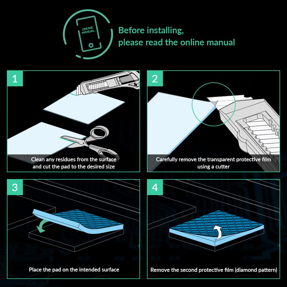 Arctic Tp 3: Premium Performance Thermal Pad, 100 X 100 X 0.5 Mm (Stackable To 2.0 Mm Without Performance Loss), 1 Piece   High