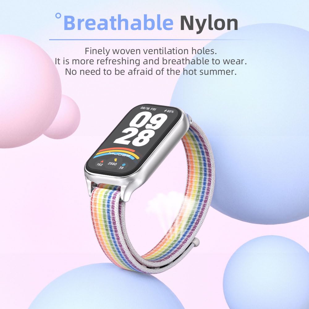 Mijobs Strap For Amazfit Band 7 Nylon Replacement Strap Watch Wrist Band Smart Bracelet Accessories For Amazfit 7 Fit Band
