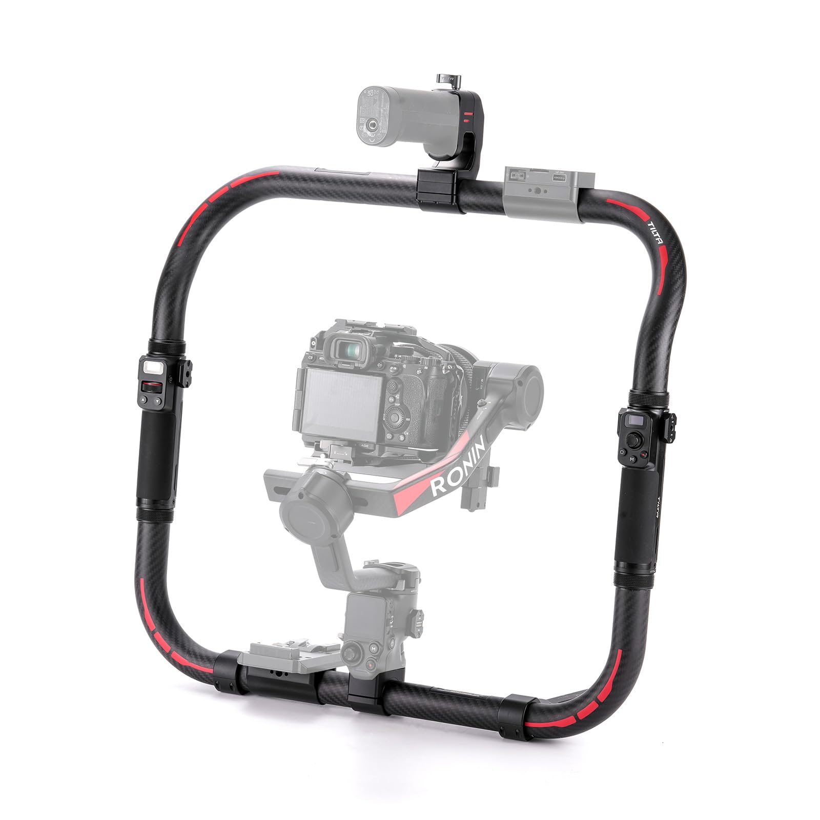 Tilta Advanced Ring Grip Compatible With Dji Ronin Rs3 Pro/ Rs4/ Rs4 Pro | Carbon Fiber | Smoother Movement & Flexibility | Video Stabilization | Multiple Power Options | Tga Arg