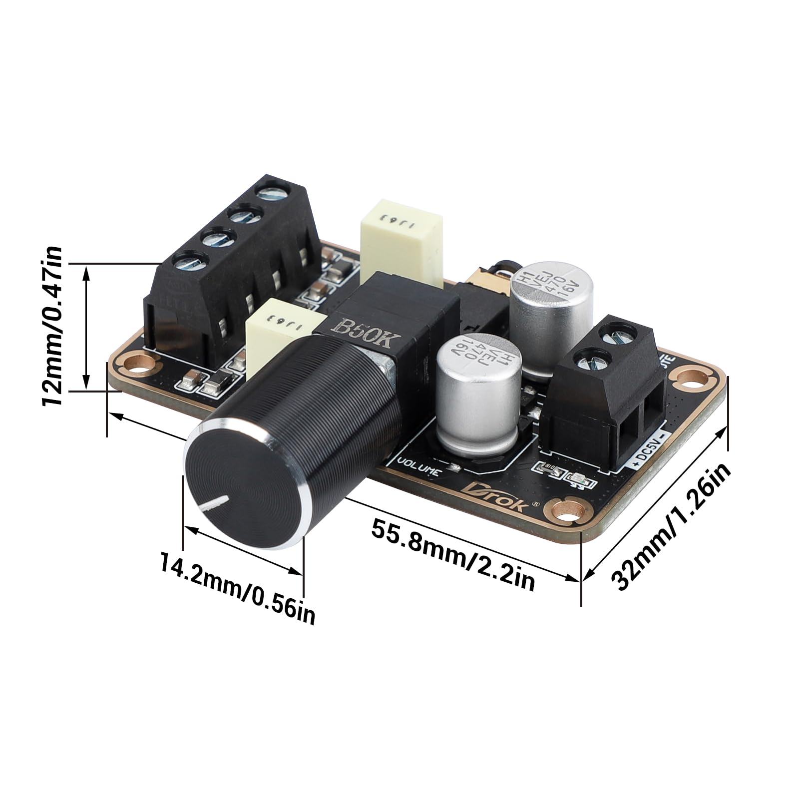 Drok 5W+5W Mini Audio Amplifier Board Pam8406 Dc 5V Digital Stereo Power Amp 2.0 Dual Channel Class D Amplify Module For Speaker Sound System Diy