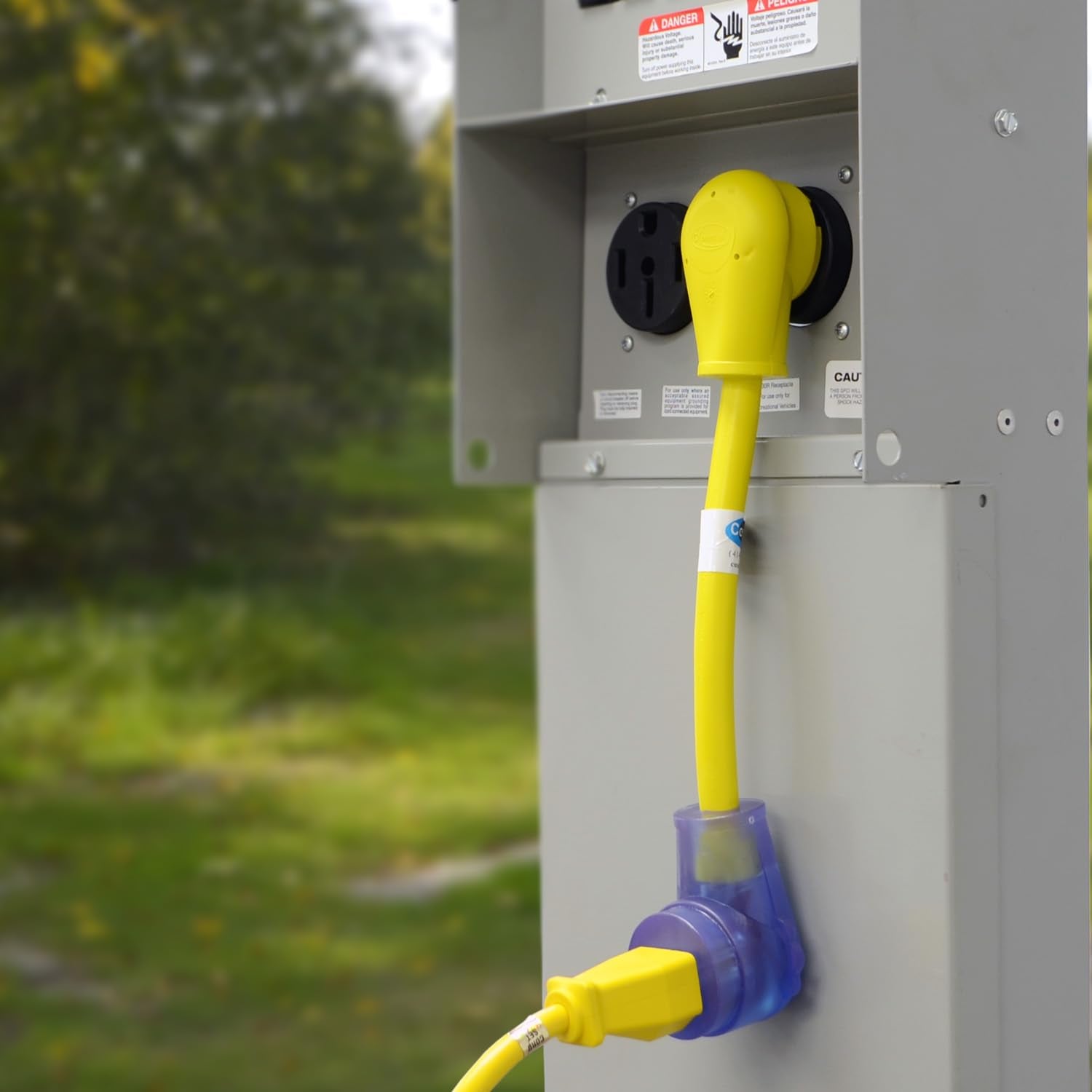 Conntek 14340 30Amp Rv To 15/20Amp Pigtail Adapter,Yellow & Blue