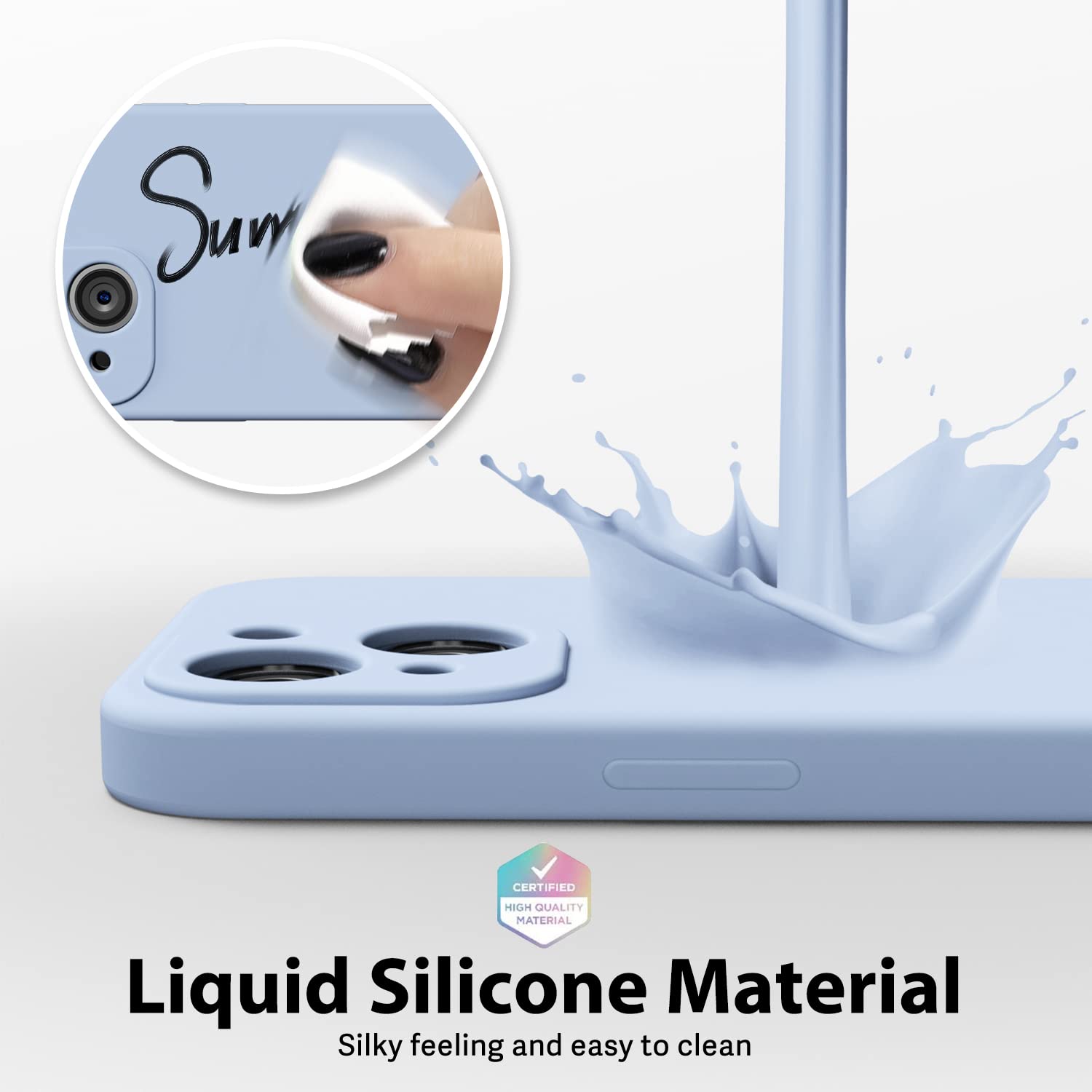 Oakxco For Iphone 14 Plus Phone Case Liquid Silicone, Cute Thin Slim Soft Rubber Tpu Plain Smooth Gel Cover For Women Girl, Matt