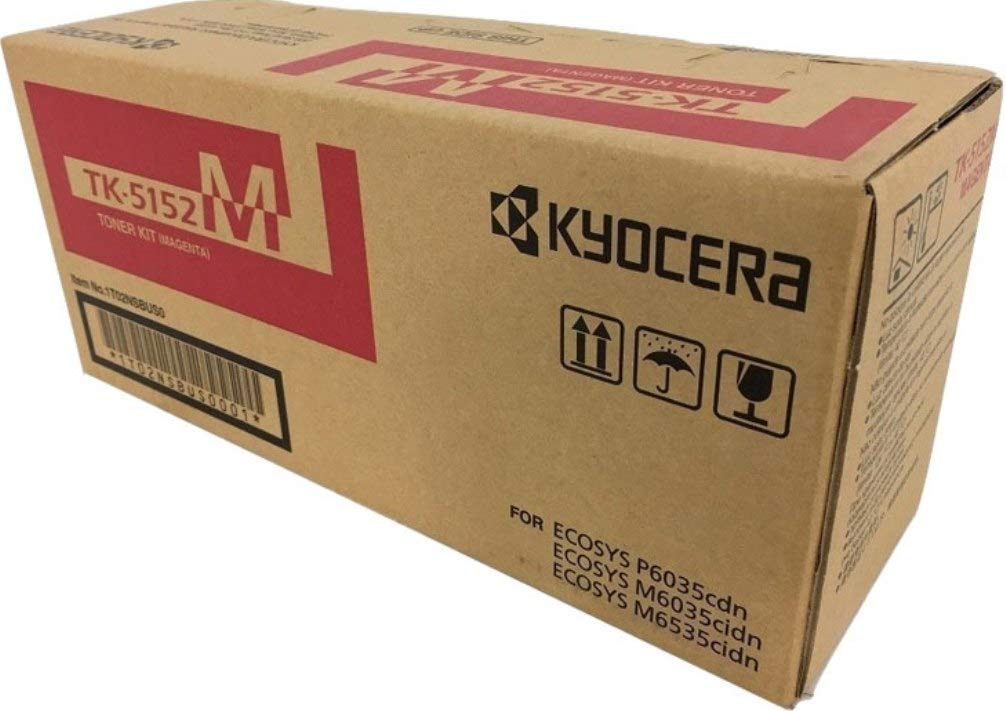 KYOCERA 1T02NSBUS0 Model TK-5152M Magenta Toner Kit for use ECOSYS M3040idn, ECOSYS M3540idn and FS-2100DN Color Network Printer