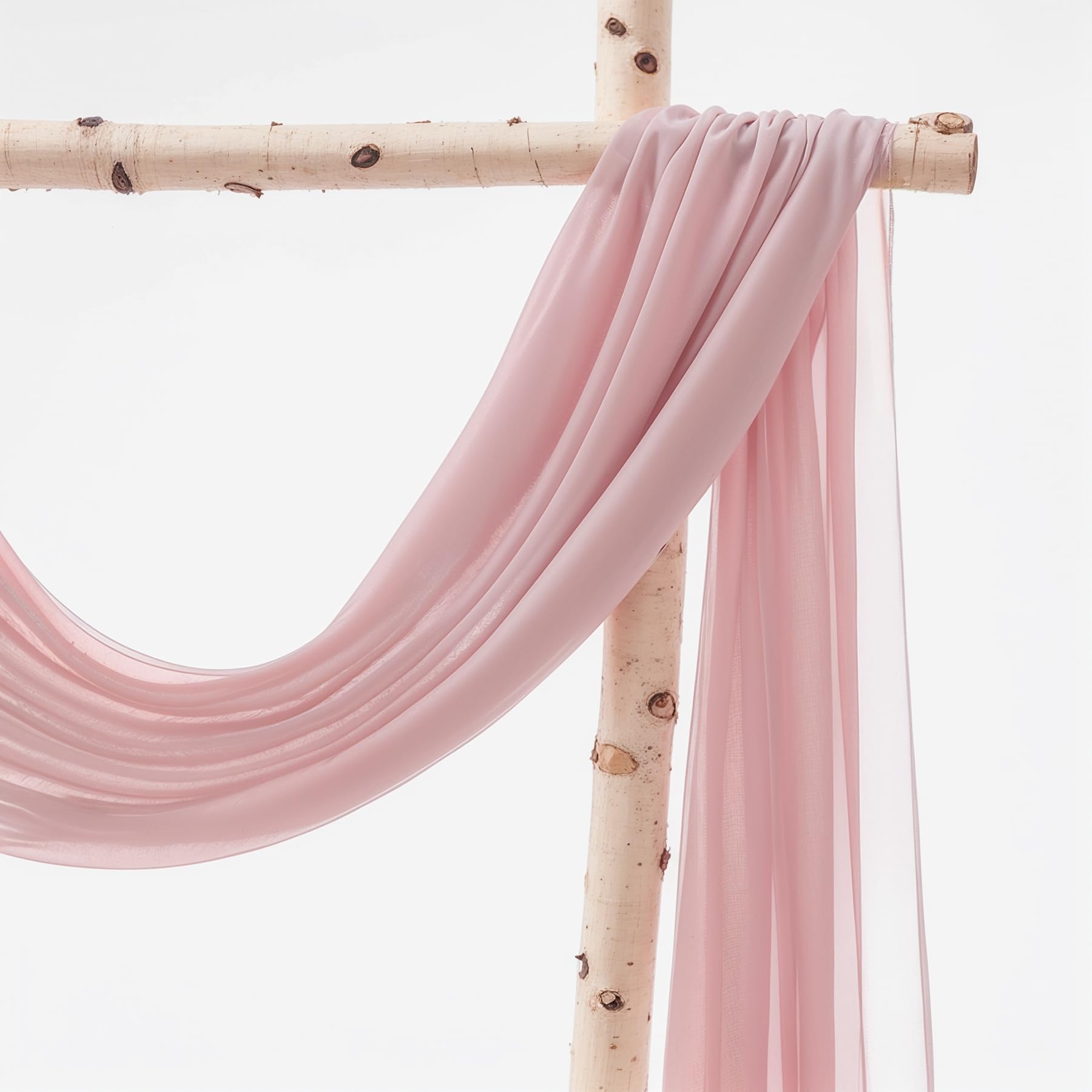 Wedding Arch Draping Fabric 2 Panels 18Ft Dusty Rose Chiffon Fabric Drapery Wedding Ceremony Reception Swag Decorations