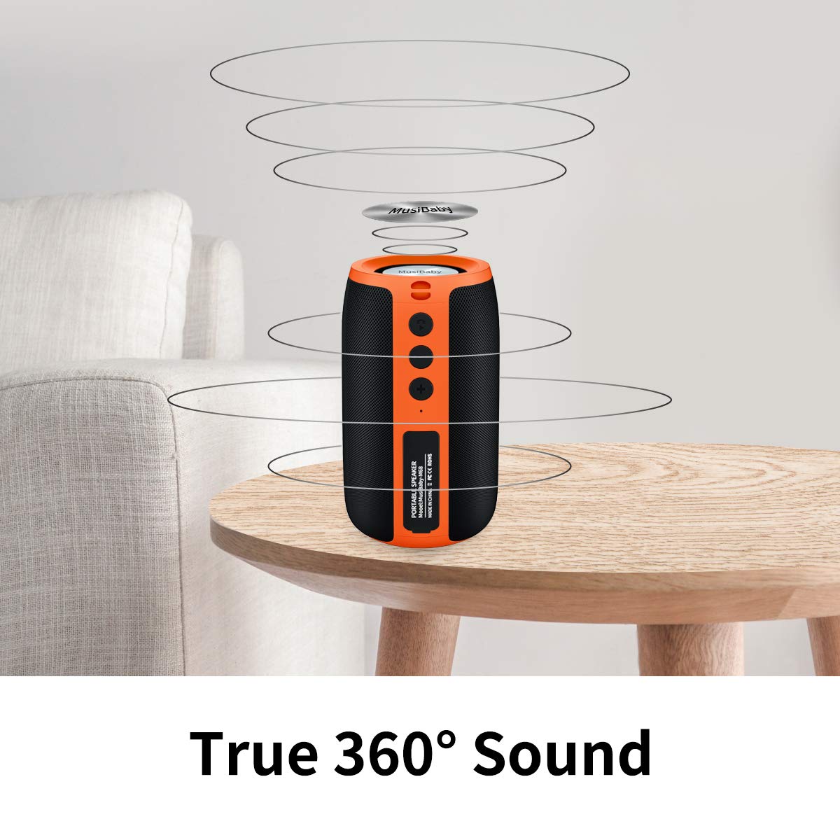Bluetooth Speaker,Musibaby Speakers Bluetooth Wireless,Waterproof,Outdoor,Portable Speaker With Stereo Sound,Booming Bass,Dual P