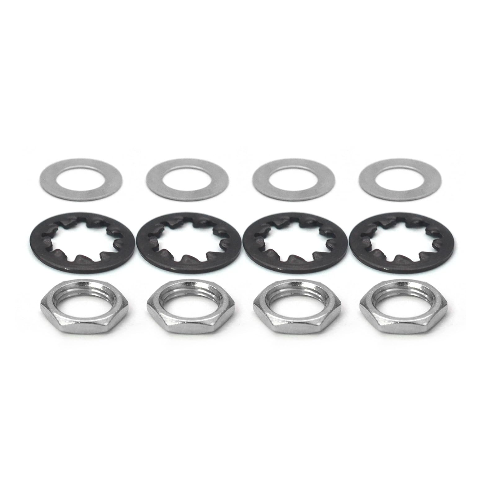 Maxcheer Set Of 4 Guitar Nuts, Washers & Lock Washers For 1/4 2 Conductor Guitar/Bass Output Jack
