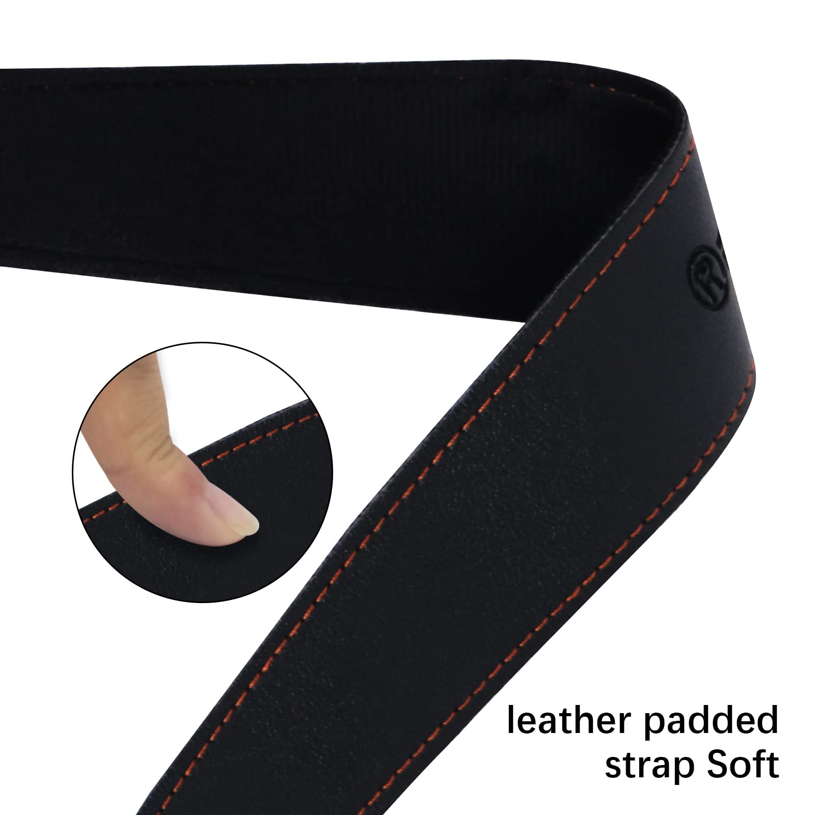 Ranming Saxophone Neck Strap,Leather Saxophone Strap Closed Swivel Metal Hook With Rubber Ring,Adjustable Length Alto Sax Neck S