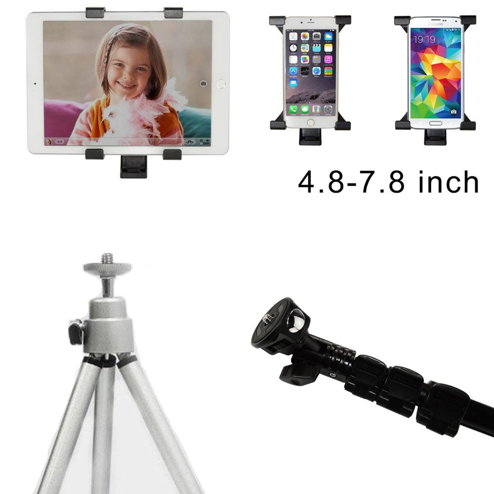 Tougs Universal Tablet Tripod Mount Holder For Apple Ipad, Samsung Galaxy Tab, Google Nexus, Iphone - Black