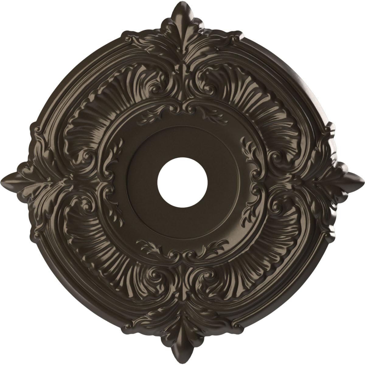 22OD x 3 1/2ID x 1P Attica Thermoformed PVC Ceiling Medallion (Fits Canopies up to 7 3/4), Metallic Dark Bronze