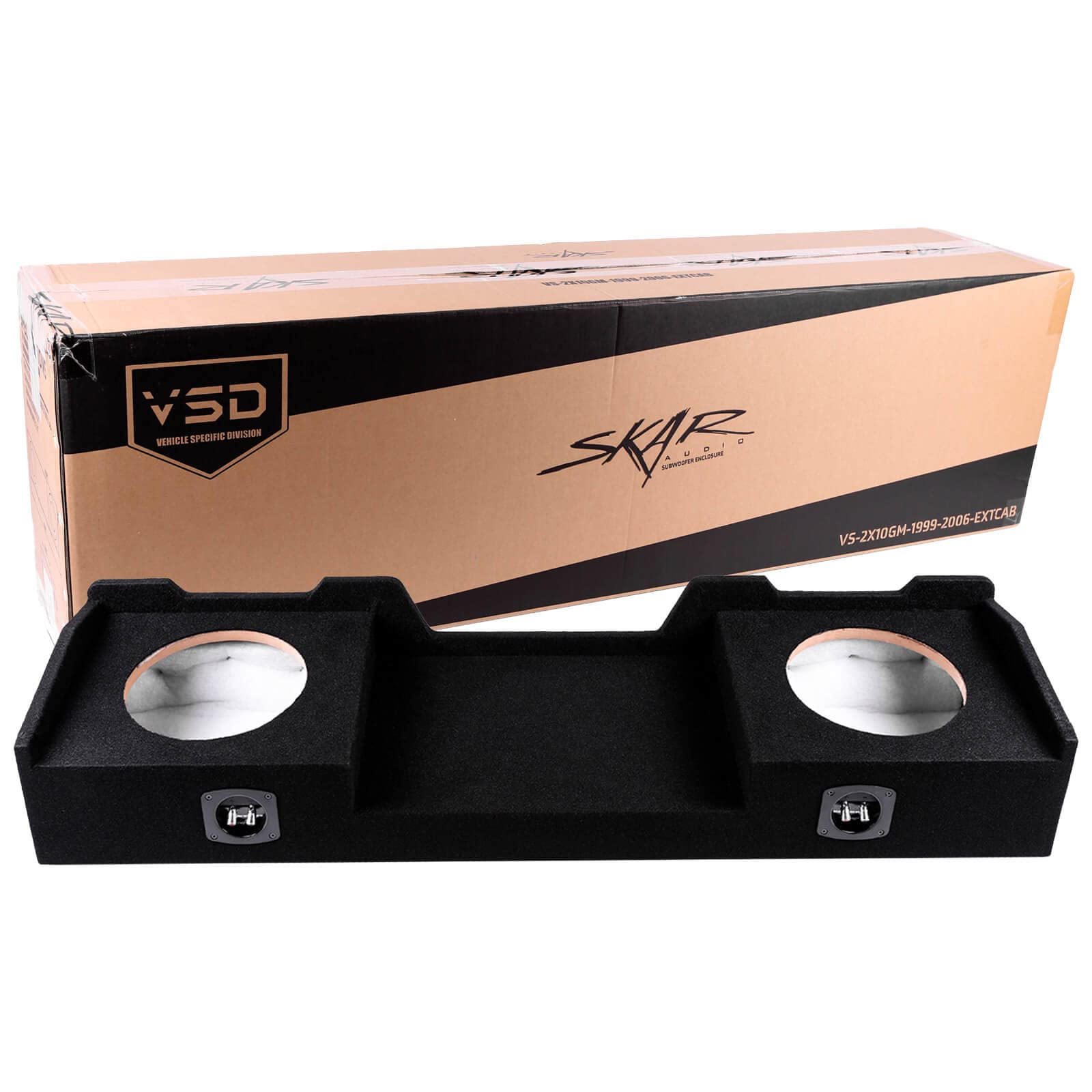 Skar Audio Dual 10' Subwoofer Enclosure Compatible With 1999 2006 Chevrolet Silverado/Gmc Sierra Extended Cab Trucks