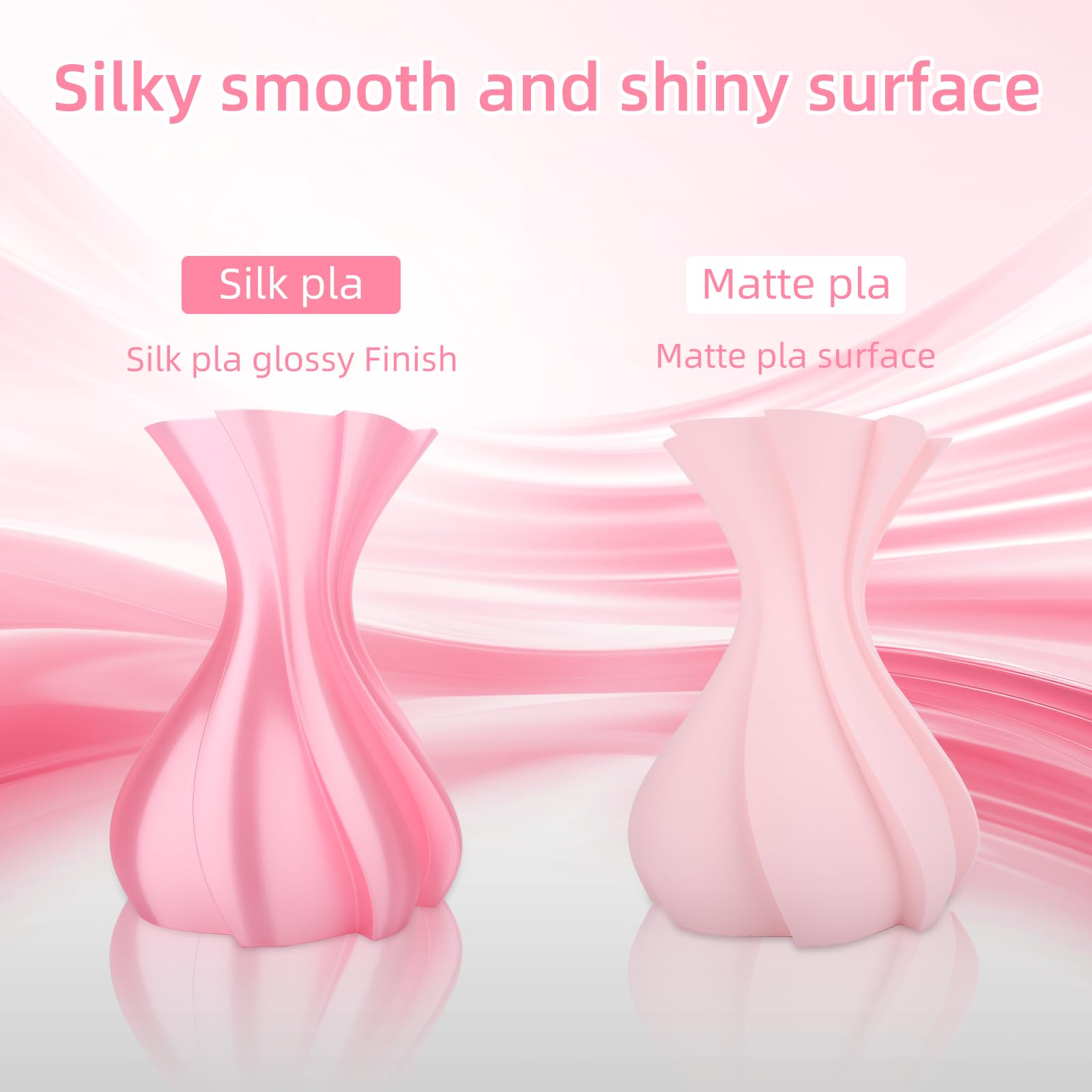 3Dhojor Silk Pla Filament 1.75Mm, Pla Filament 1.75Mm Silk Shiny 3D Printer Filament, 1Kg Cardboard Spool (2.2Lbs), Dimensional