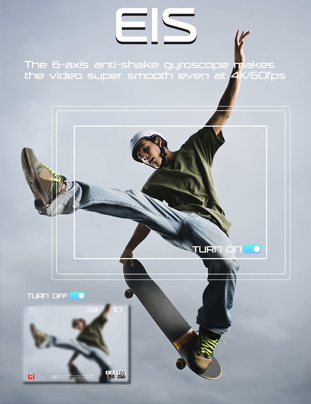 Apexcam 4K 60Fps Action Camera Eis Stabilization 20Mp Sports Cam 40M Waterproof Underwater Camera 8X Zoom Support External Mic With Remote Control 2 X 1350Mah Rechargeable Batteries�