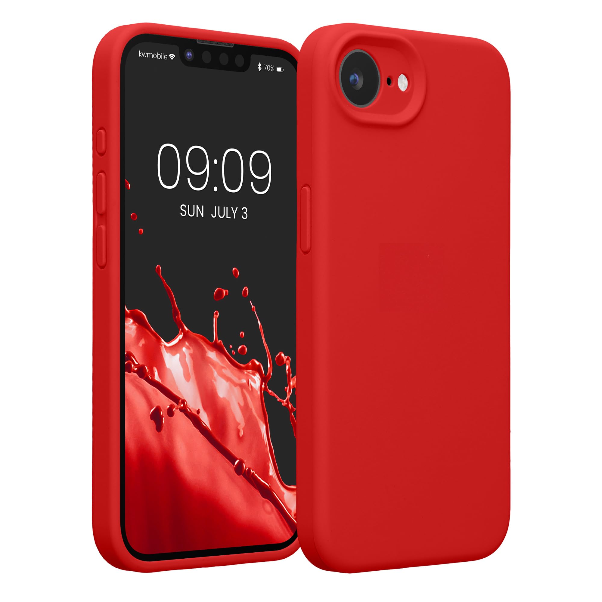 kwmobile Case Compatible with Apple iPhone 17e / iPhone 16e Case - Slim TPU Silicone Phone Cover - Soft Touch Finish - Classic R