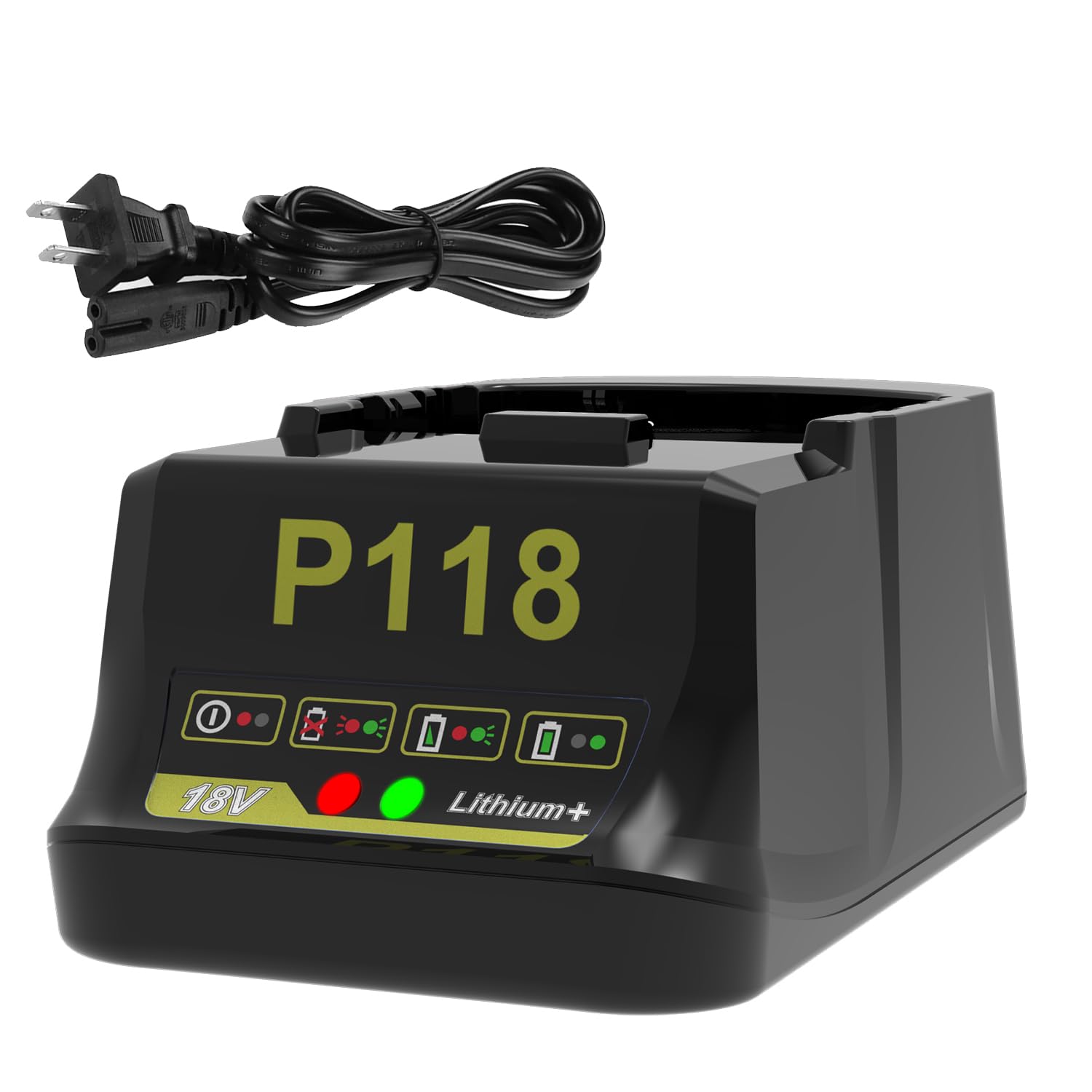 Powilling P118 18V Fast Charger for Ryobi ONE+ Lithium-Ion Batteries, Replacement for P117 P118B, Compatible with Ryobi 18V Batt