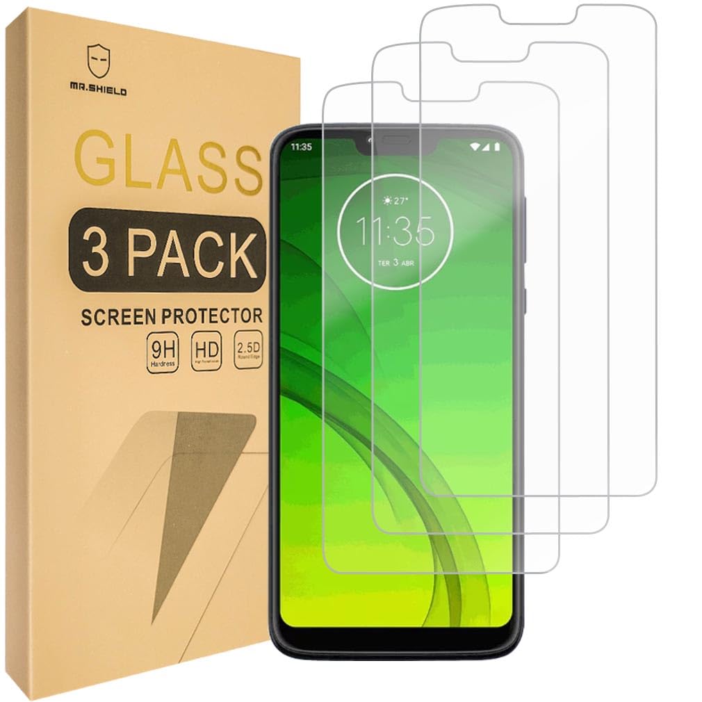 Mr.Shield [3 Pack] Designed For Motorola (Moto G7 Optimo Maxx) Xt1955Dl [Tempered Glass] Screen Protector With Lifetime Replacem