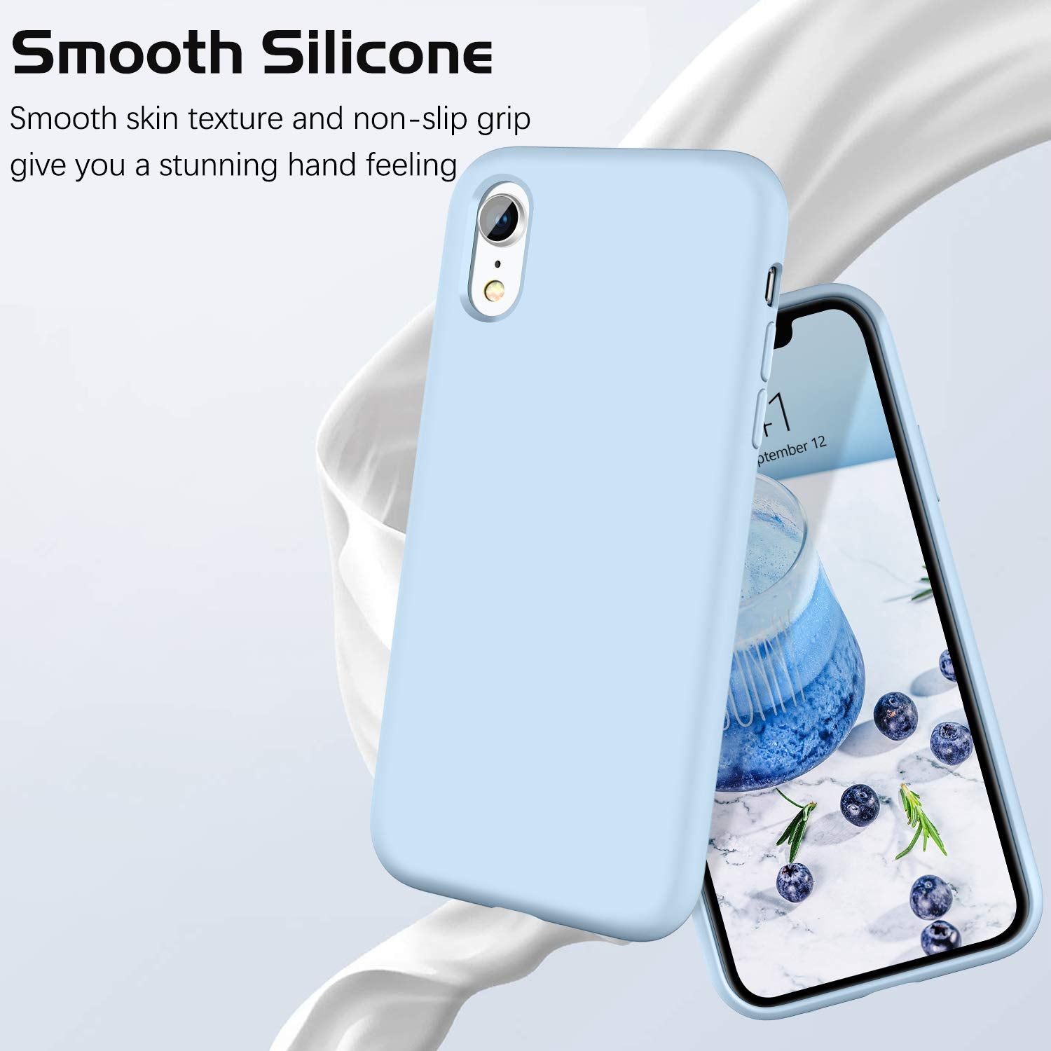 Domaver Iphone Xr Case Silicone Iphone Xr Phone Case Soft Gel Rubber Microfiber Lining Cushion Texture Cover Shockproof Protecti