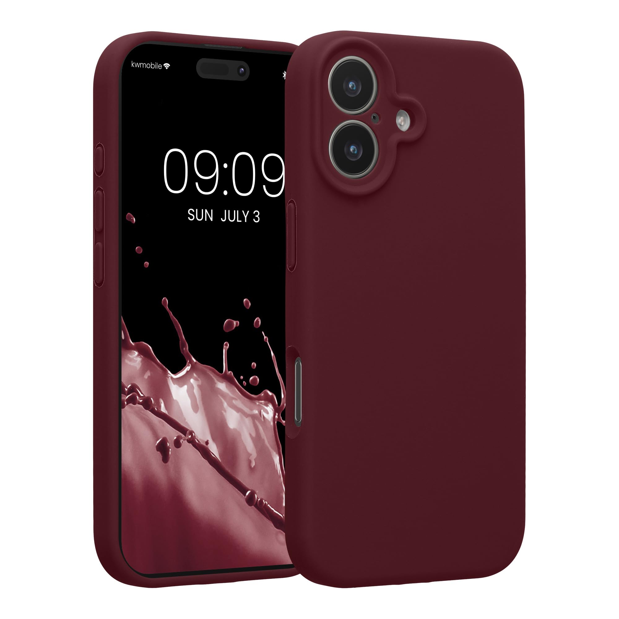 kwmobile Case Compatible with Apple iPhone 17 Case - Slim TPU Silicone Phone Cover - Soft Touch Finish - Bordeaux Violet