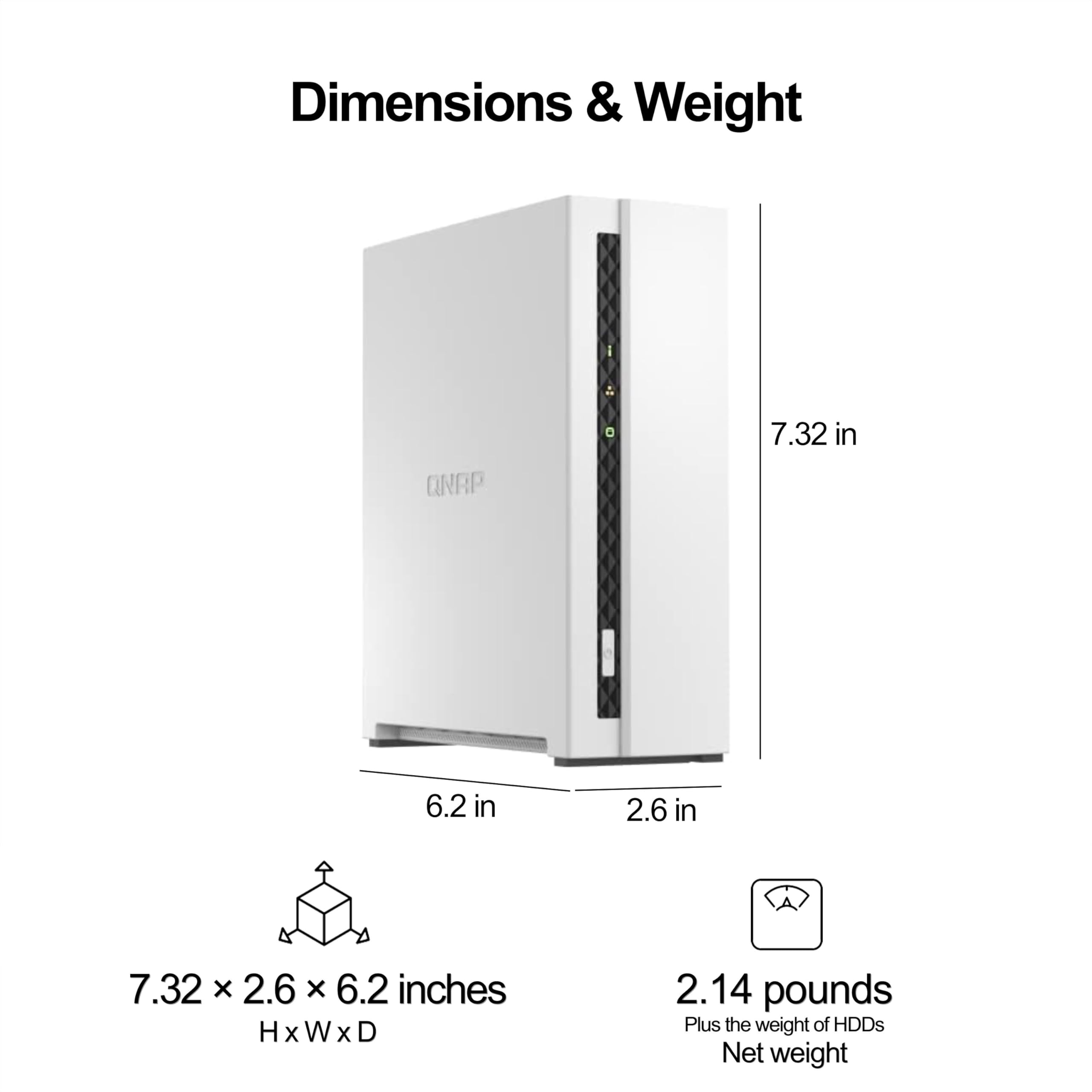 Qnap Ts 133 14Wd Us 1 Bay Home Nas With 4Tb Storage Capacity, Preconfigured Wd Red Plus Hdd Drive Bundle, With 1Gbe Ports