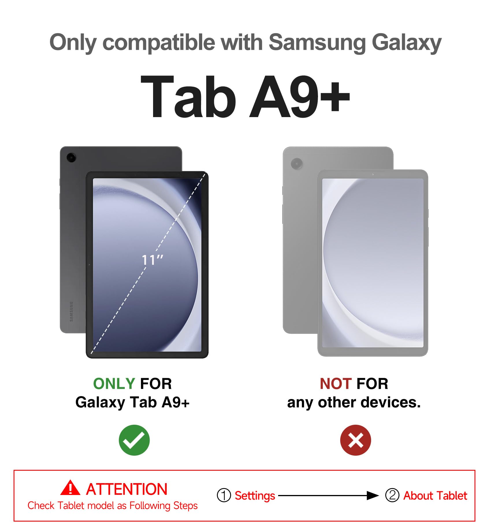 Dexnor Case For Samsung Galaxy Tab A9 Plus 2023, [Built In Screen Protector & Kickstand] Heavy Duty Shockproof Full Body Protect