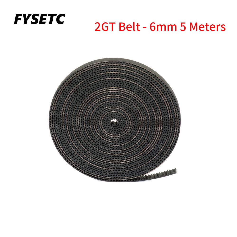Fysetc 3D Printer Belt 5 Meters/ 16.4 Ft Length 2Gt 6Mm Timing Belt 2Mm Pitch 6Mm Width Rubber Fiberglass Reinforced For Ender V