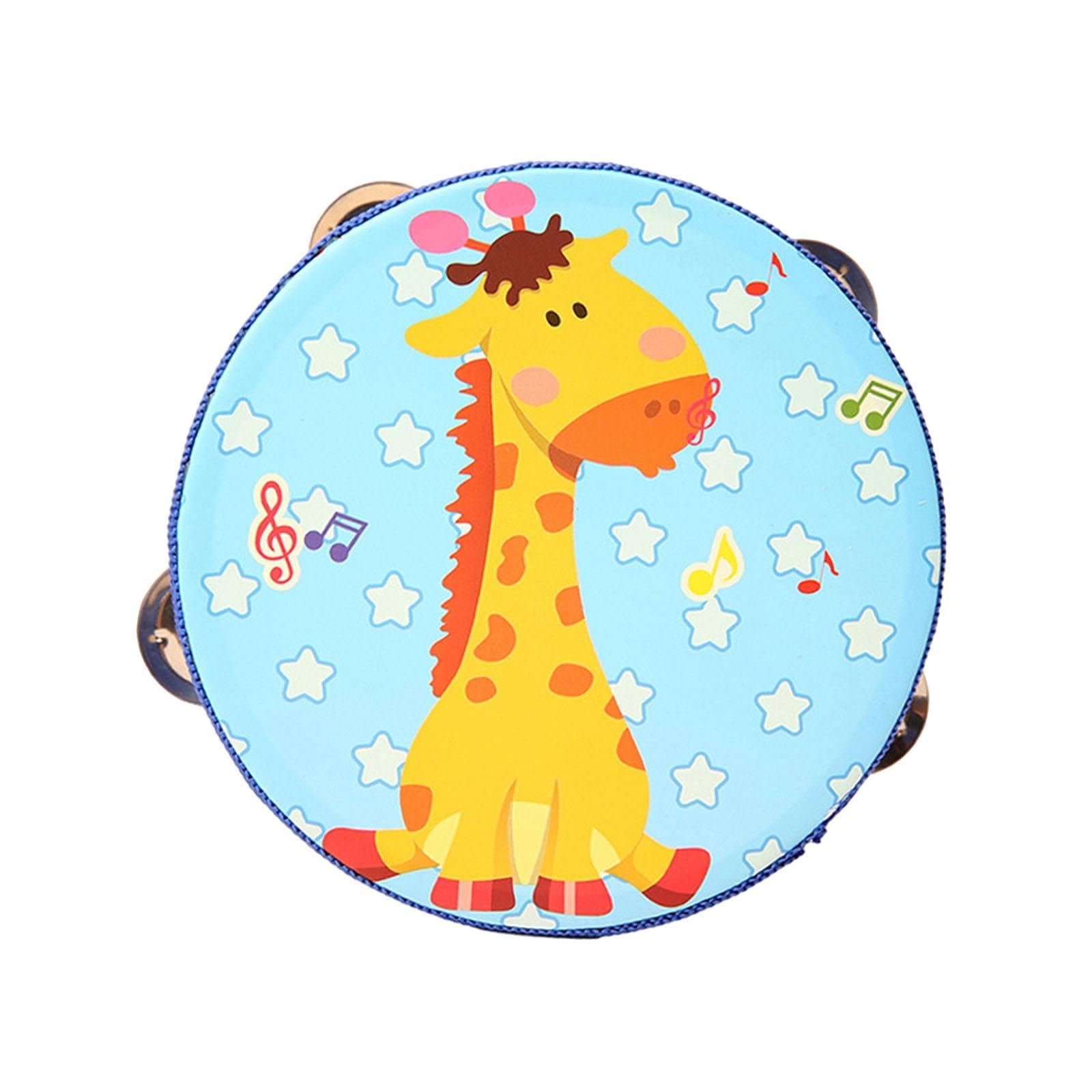 BNFWood Handheld Tambourines Handbell Educational Toy for Dancing Game Toys KTV 15cm Blue Giraffe|Musical Instruments & Gear | P