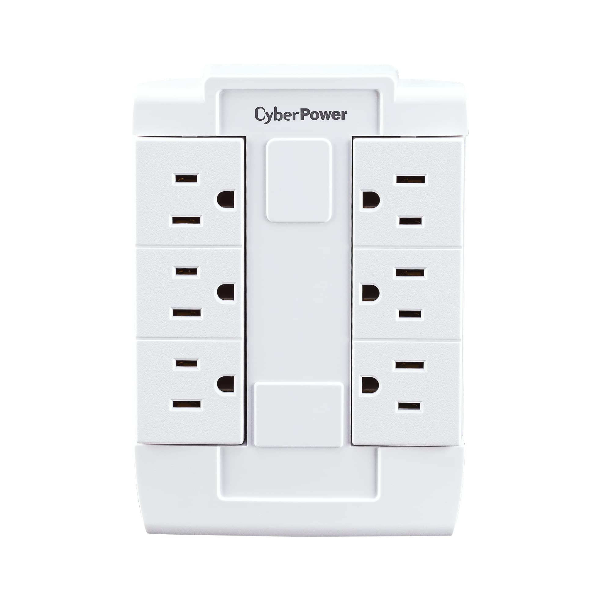 CyberPower GT600P 6 Outlet Swivel Grounded Wall Tap, White