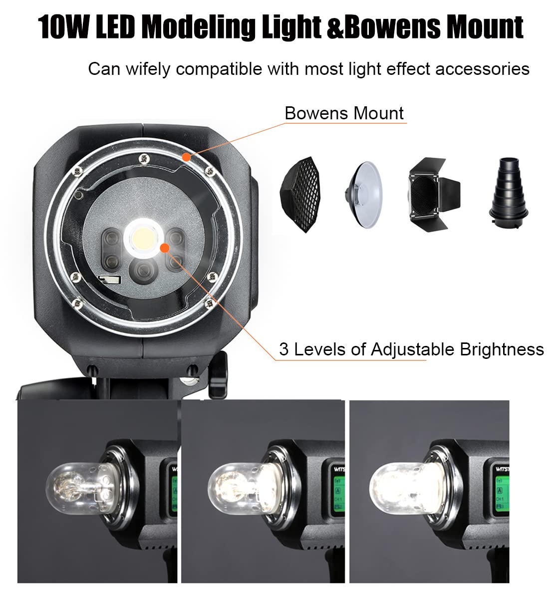 Godox Ad600Bm Outdoor Strobe Flash,Bowens Mount 600Ws Gn87 High Speed Sync Photography Studio Flash Monolight With 2.4G Wireless