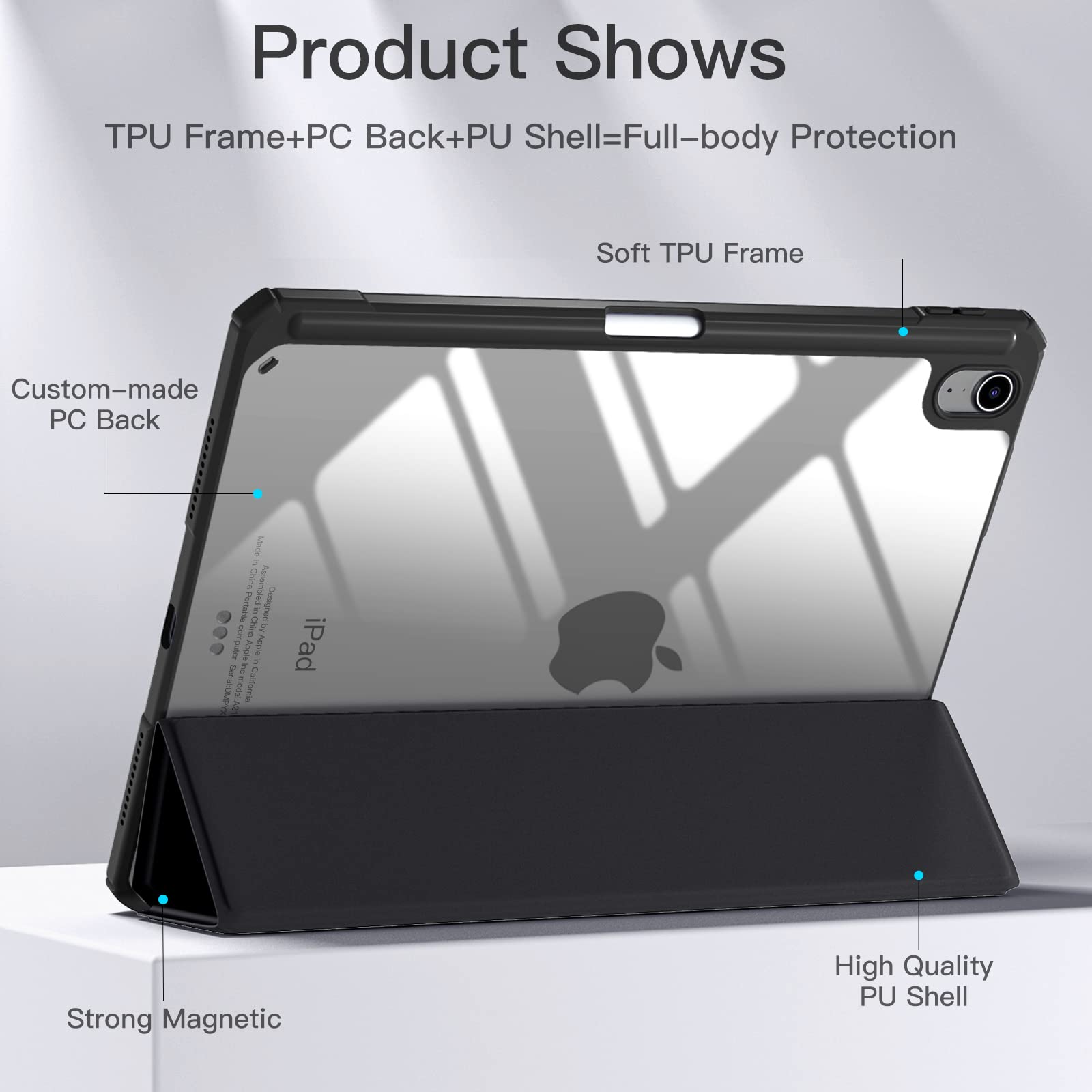 Mastten Compatible With New Ipad Air 11 Inch Case M2 2024, For Ipad Air 6Th/5Th/4Th Generation Case 10.9 Inch With Pencil Holder