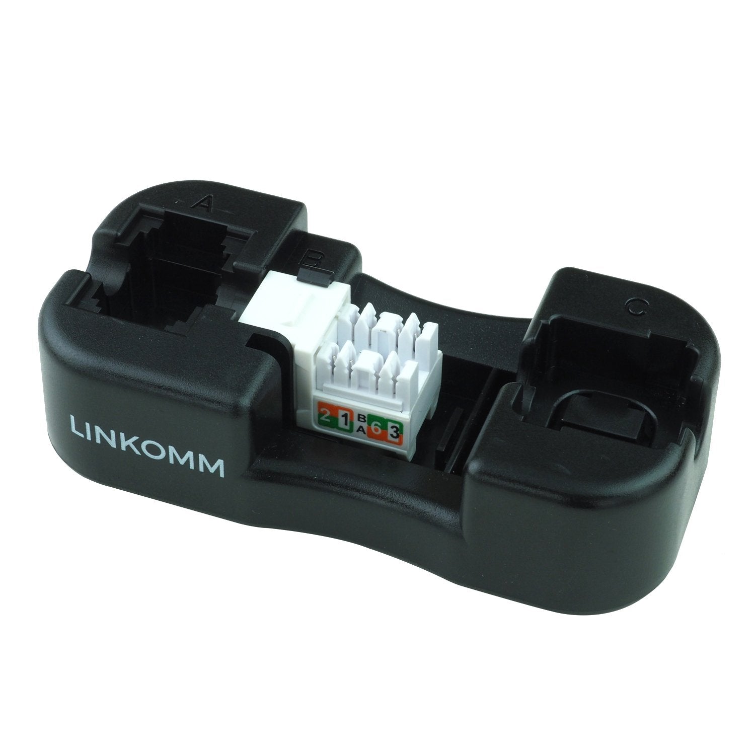 Linkomm 25 Pack Rj45 Cat5E Utp Unshielded Keystone Jack With Punch Down Palm Holder (Black)