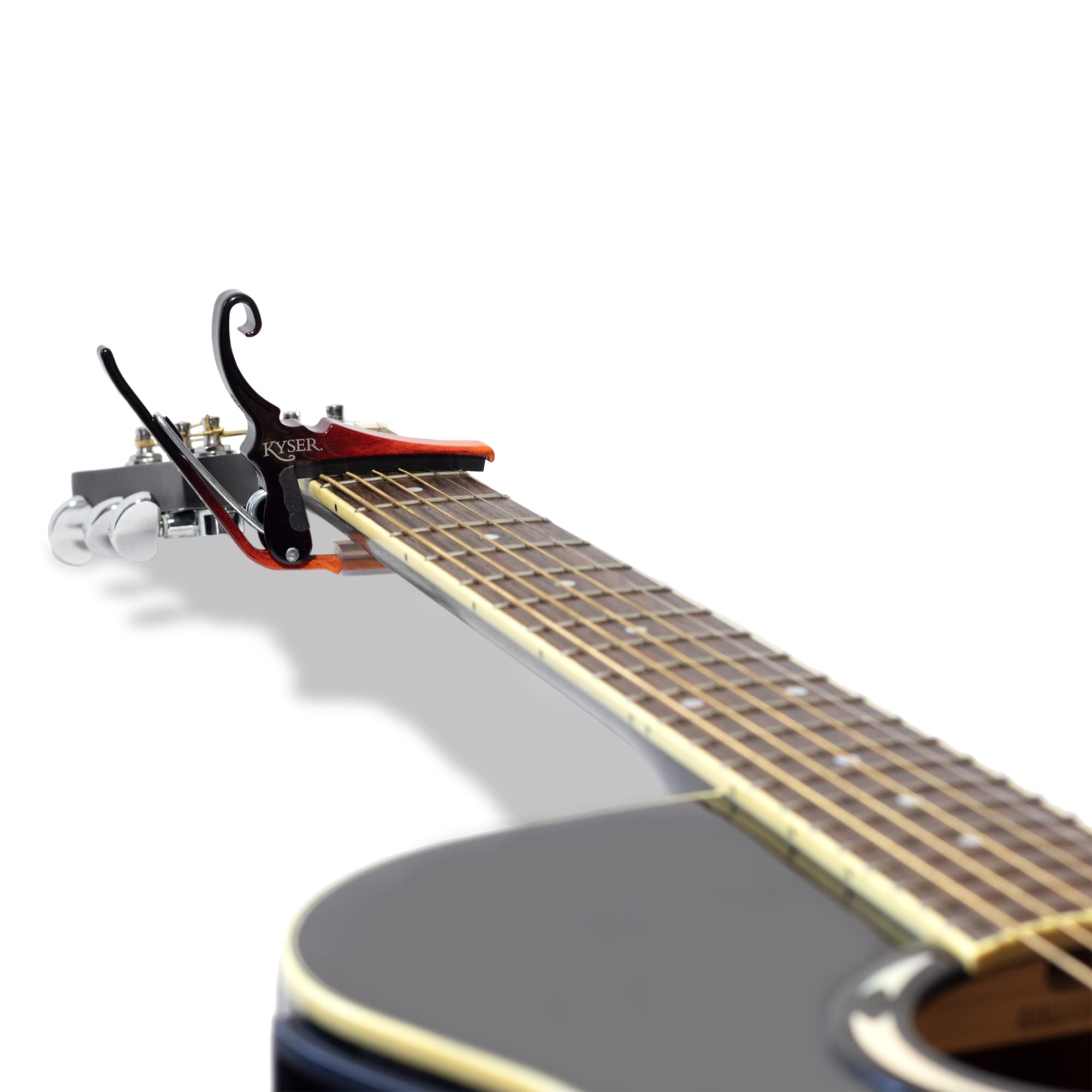 Kyser Quick Change Guitar Capo For 6 String Acoustic Guitars, Sunburst, Kg6Snba