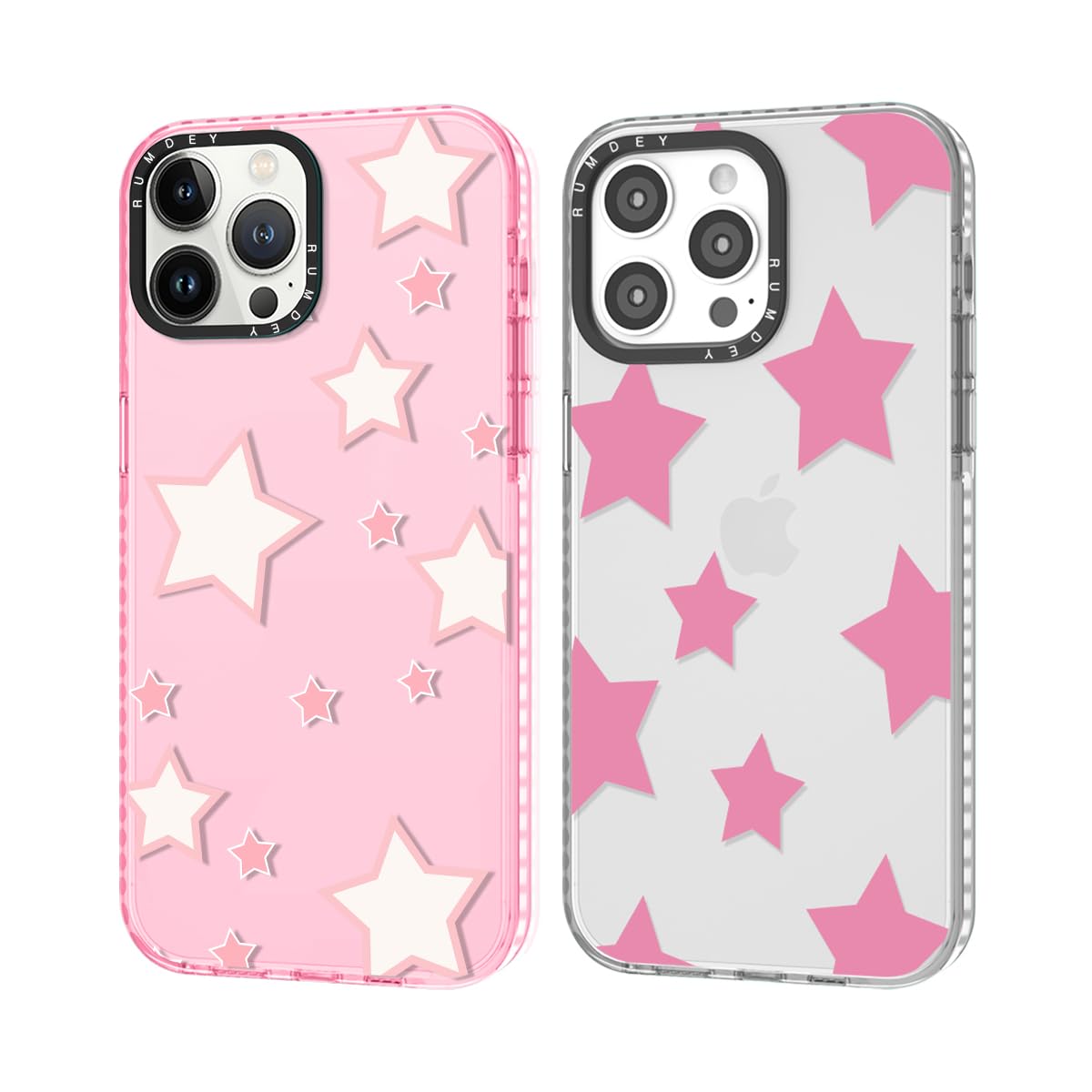 Rumdey 2 Pack Cute Star Girls Woman Phone Case Aesthetic For Apple Iphone 11 Pro 5.8 Inches, Silicone Soft Shockproof Tpu 2 Pcs