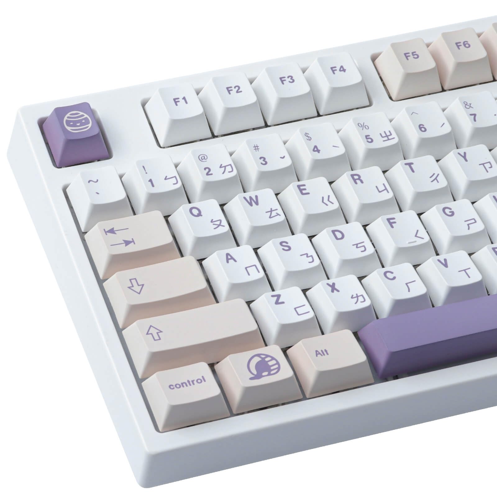 Tsungup Pbt Keycaps, 142 Keys Cherry Profile Keycaps Dye Sublimation Taro Crisp Customized Keycaps For Ansi Layout Cherry Mx Swi