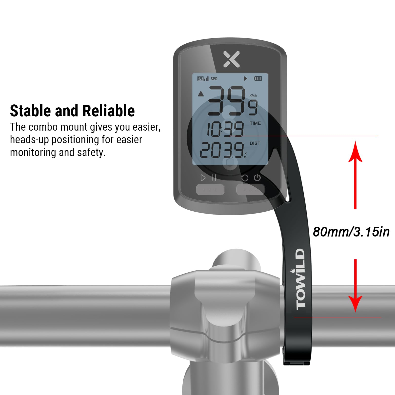 Towild Out Front Bike Mount Bicycle Edge Compatible With Garmin Bike Computer/Xossg/G+/Igpsport,Combo Extend Mount Adapter Camer