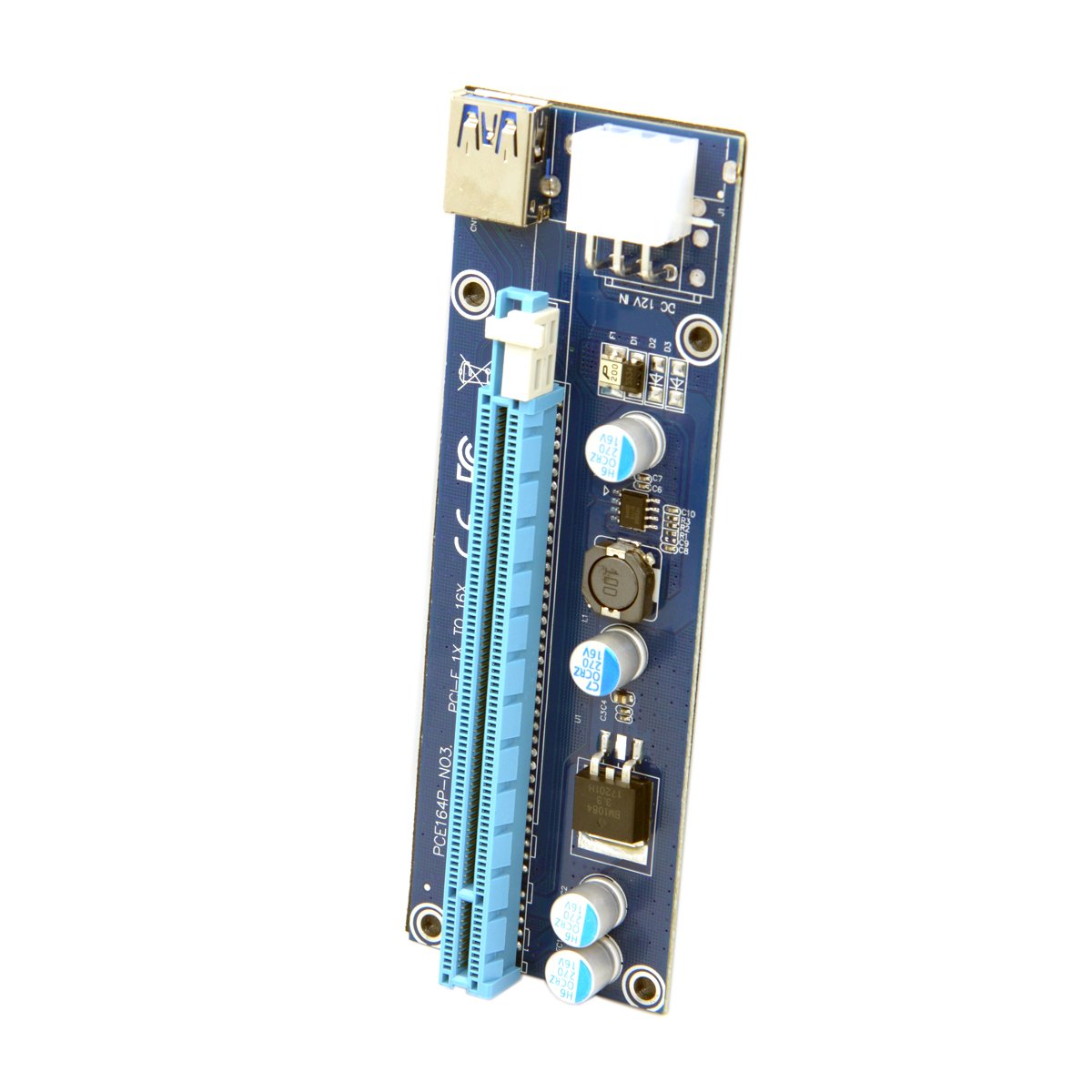 Chenyang Pci-Express X1 To X16 Gpu Riser Card Adapter With Usb 3.0 & Sata Power Cable
