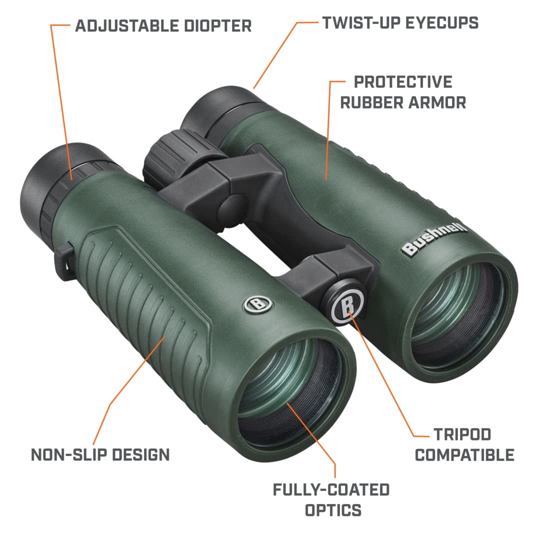 Bushnell Excursion 10X42Mm Binoculars Hd Waterproof/Fogproof Binoculars For Bird Watching, Hunting, And Outdoor Activities,Green