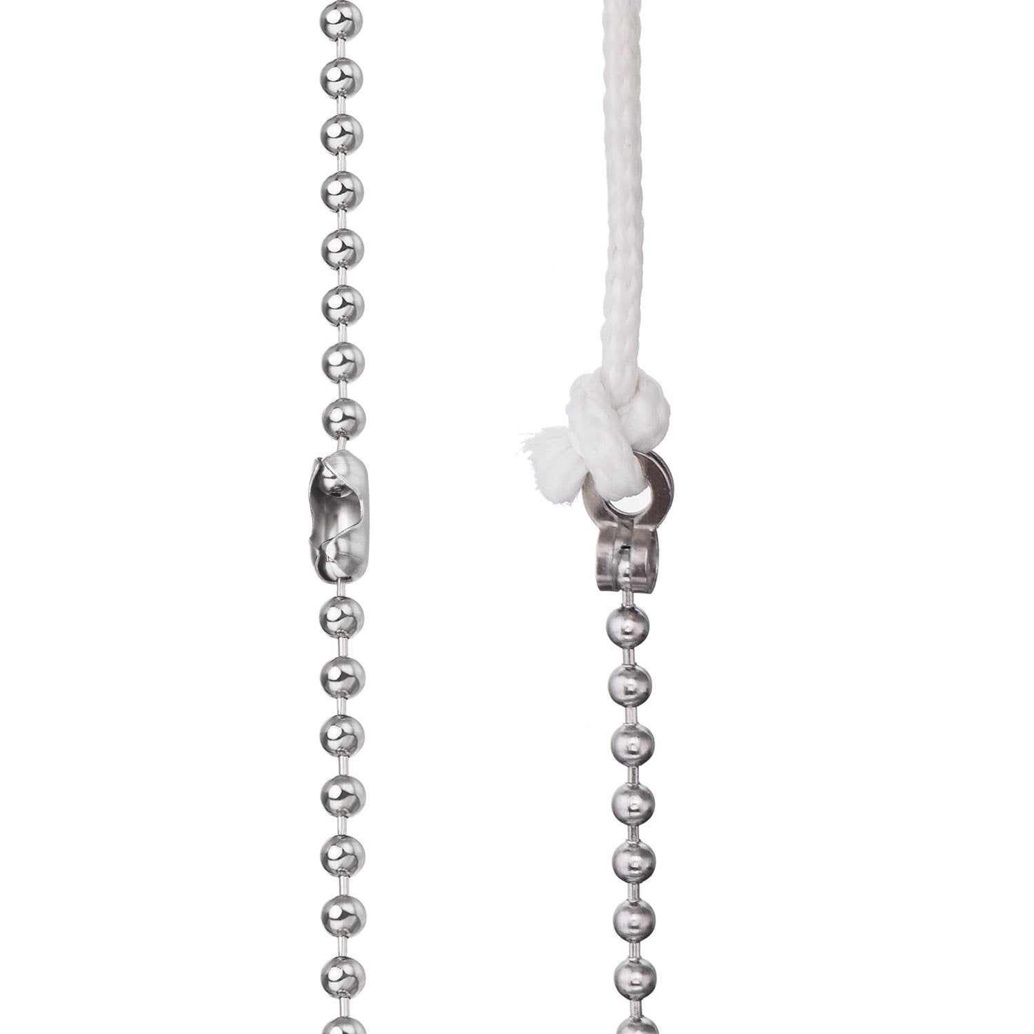 Shappy 2 Pack Steel Beaded Ball Pull Chain String Extension With Connector For Ceiling Fan Light Fixture Light Bulb Switch Chain