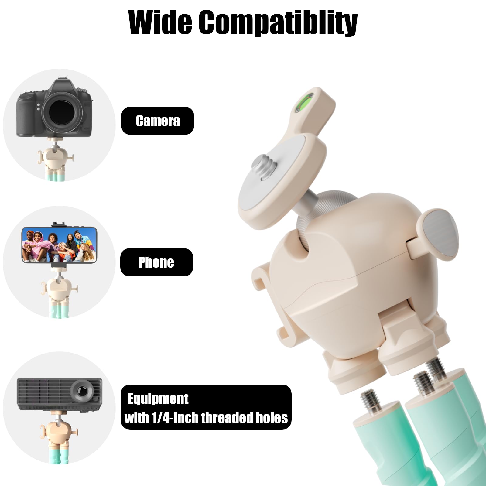 Jishane Camera Phone Tripod Mini Flexible Tripod Stand With Phone Holder Wireless Remote For Video Recording/Vlogging/Selfie