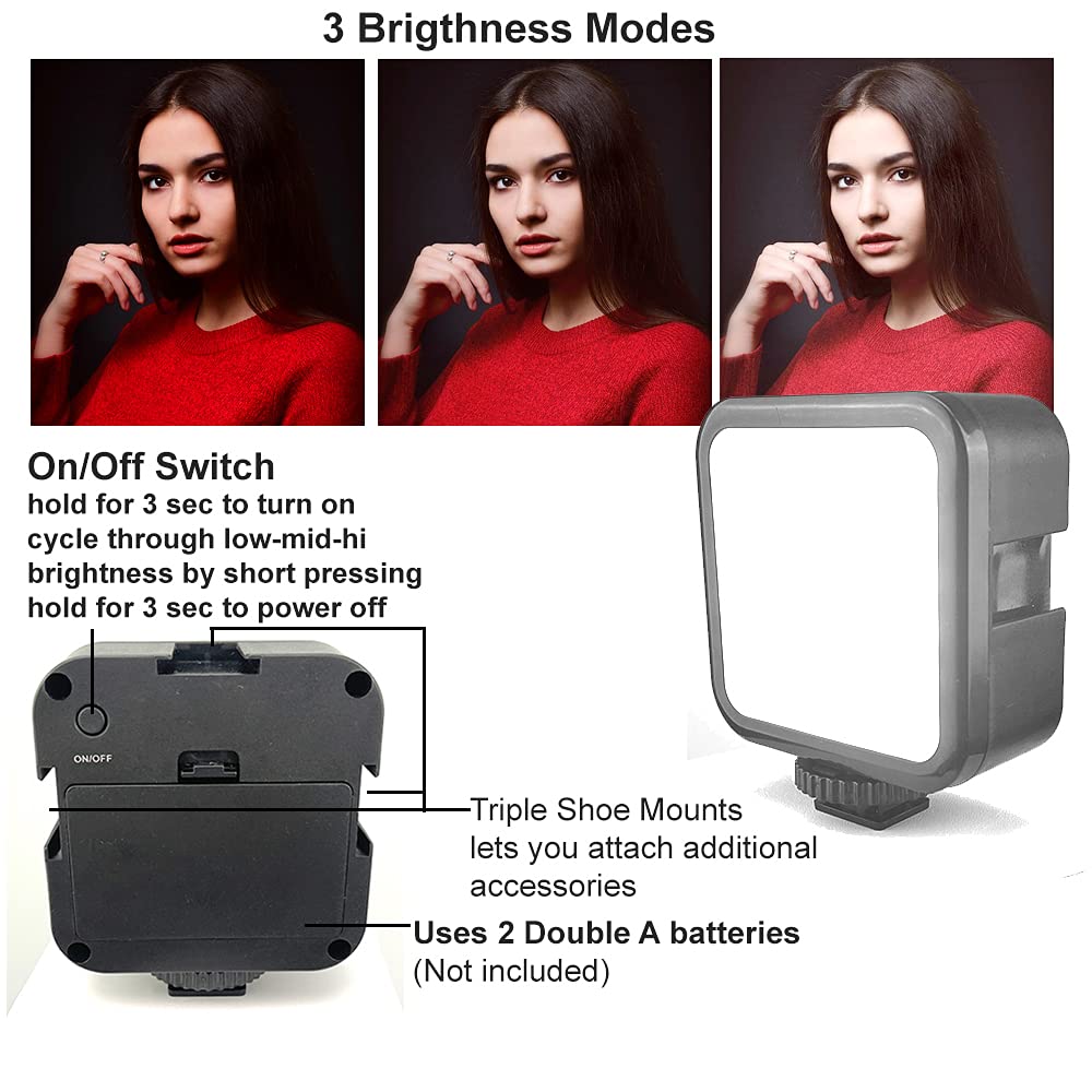 Acuvar Flexible Tripod Vlogging Kit For Iphone, Android & Gopro W/Led Light, Phone Holder, Microphone, Bluetooth Remote, Hard Ca