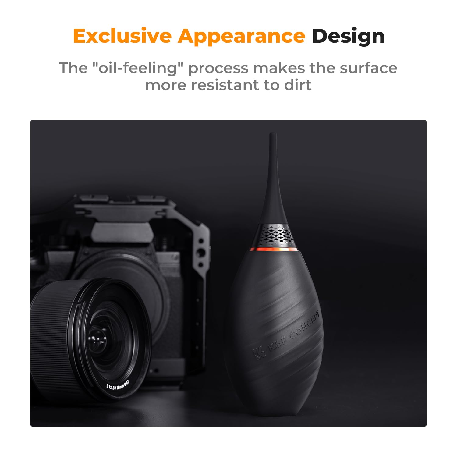 K&F Concept Soft Tip Strong Air Blower, Single Air Intake Camera Lens Blower With Long Nozzle, For Digital Slr Lens Sensor Lcd S