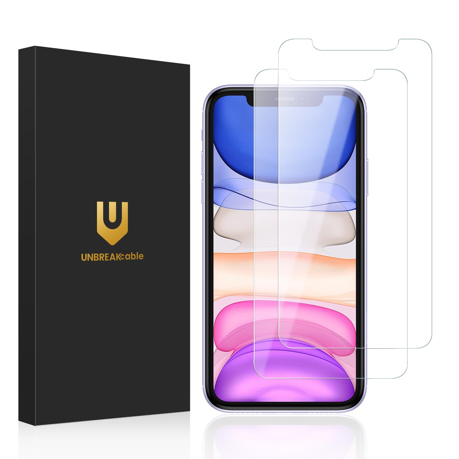 Unbreakcable Shatterproof Tempered Glass Screen Protector For Iphone 11/Iphone Xr [2 Pack] [Easy Installation Frame] [9H Hardnes