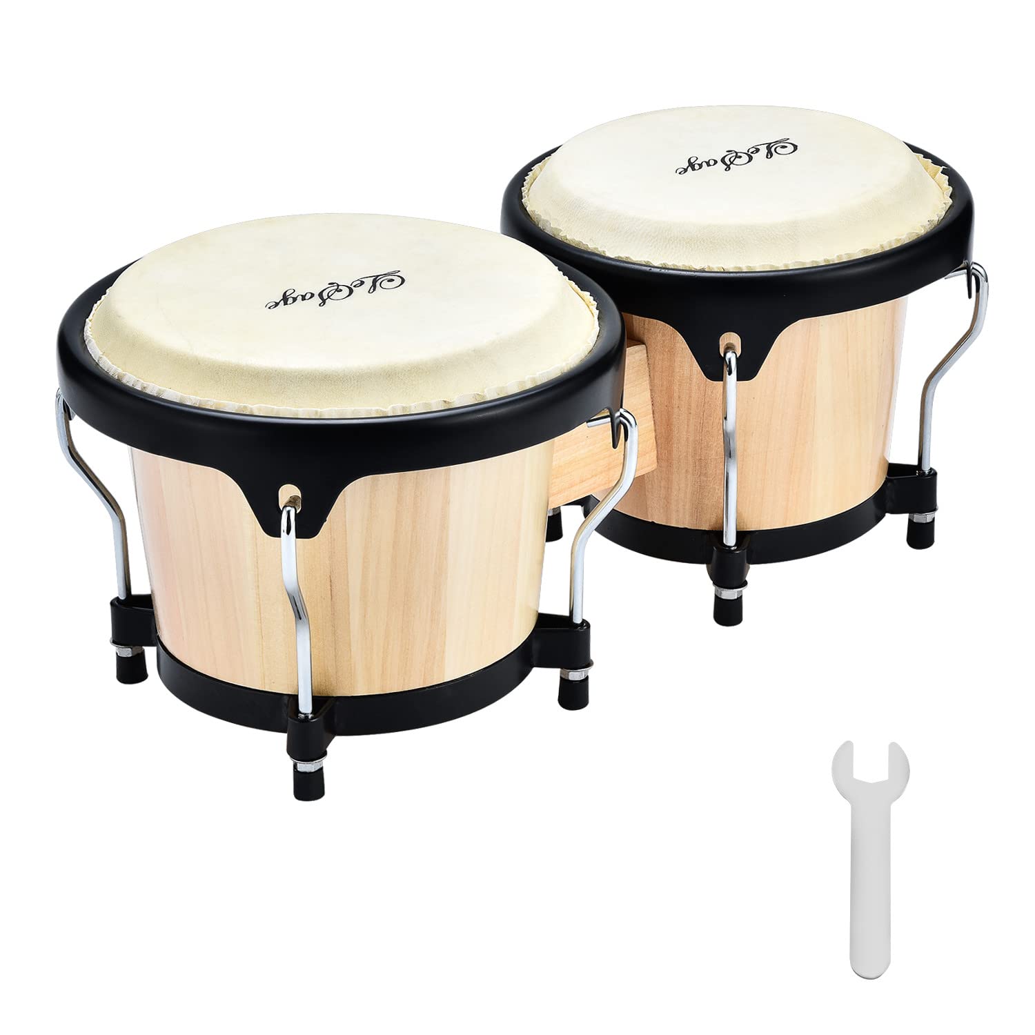 Lesage Bongos Drum For Kids Adults Beginner Bongos Starter 4 In And 5 In Natural Wood Bongos Drums Set Real Skin Drum Head With