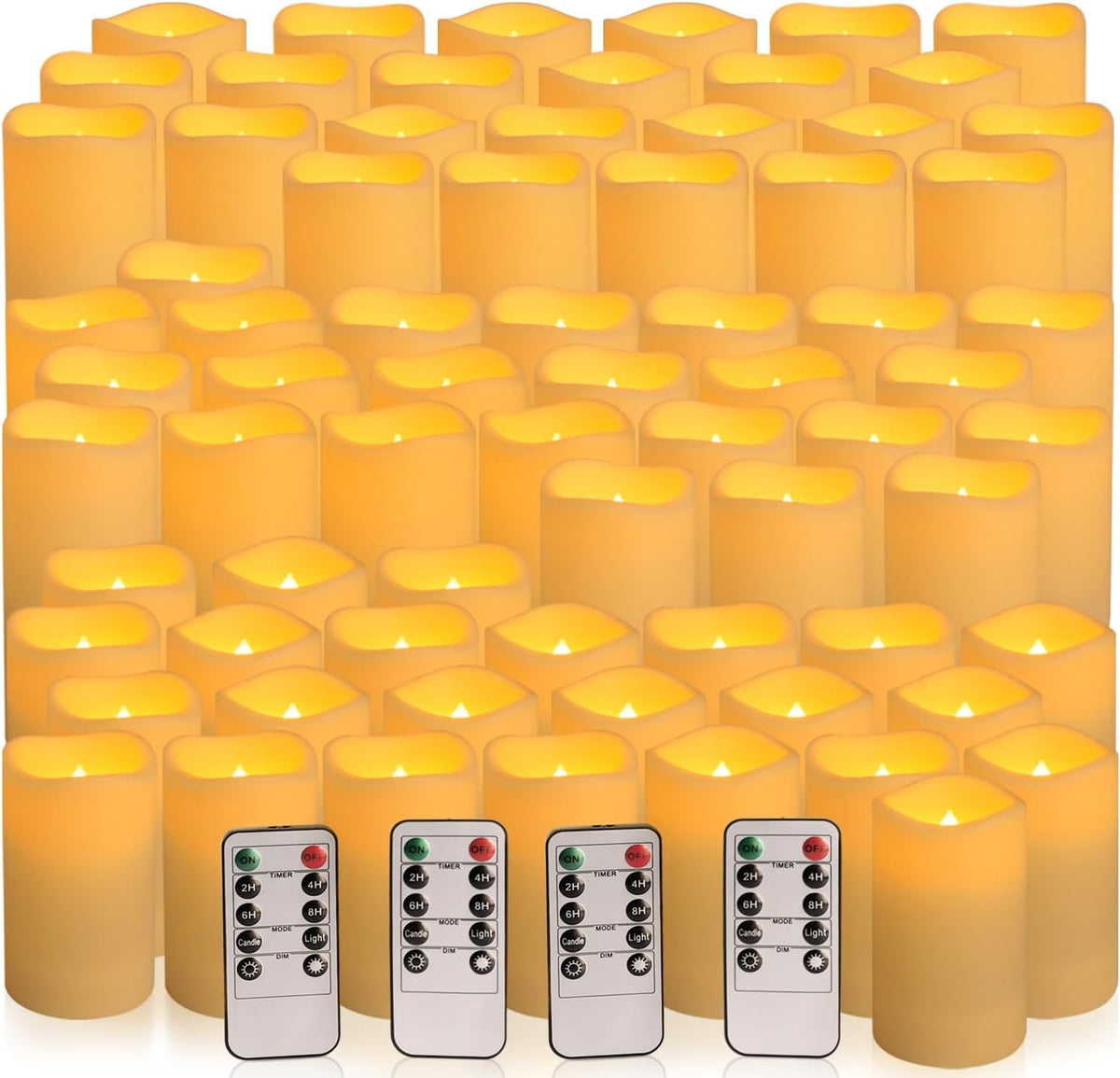 Enpornk Flameless Candles Led Candles Set Of 72 Battery Candles (D2.2'' X H4''5''6'') Waterproof Outdoor Indoor Candles With 10-